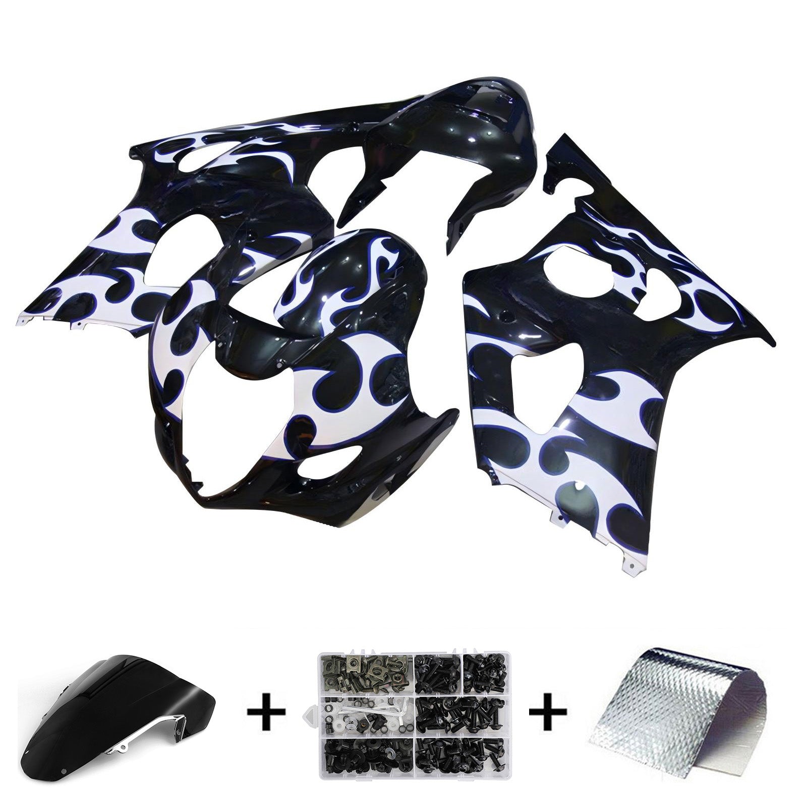 Amotopart 2003-2004 K3 GSXR1000 Suzuki Kit carenatura bianco e nero