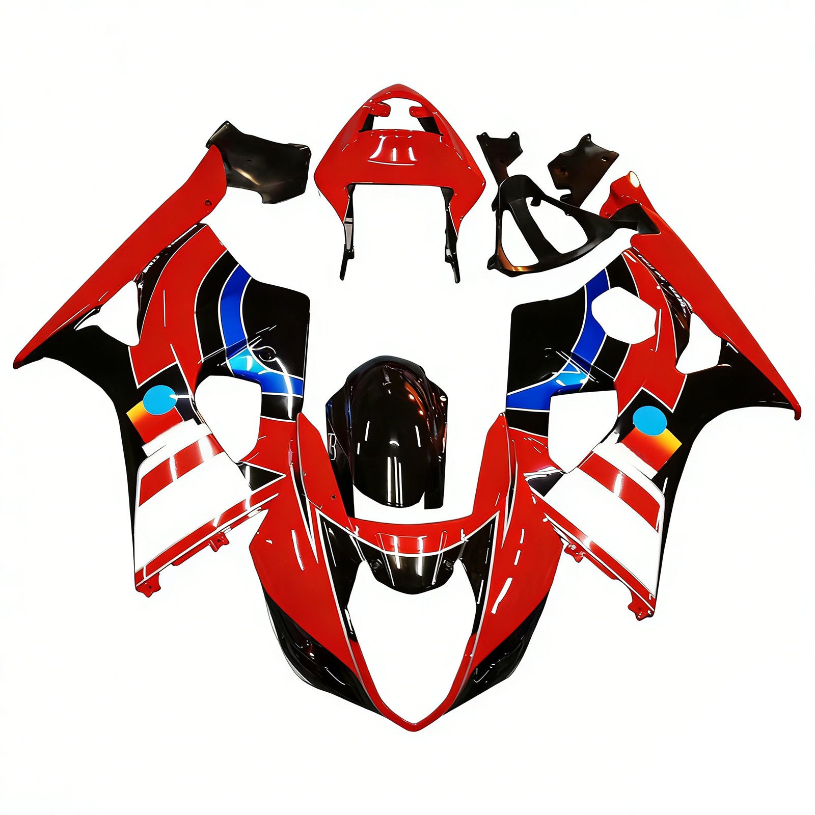Amotopart 2003-2004 K3 GSXR1000 Suzuki Red Black Fairing Kit