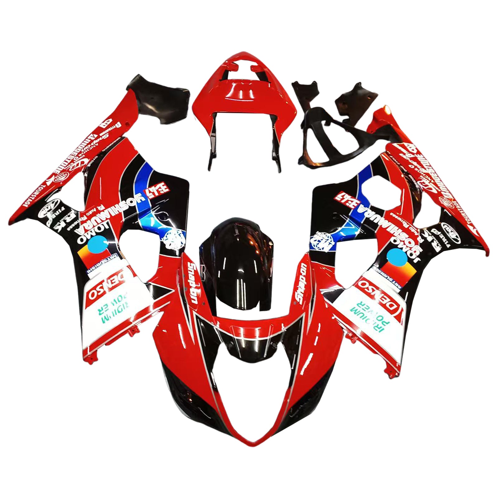 Amotopart 2003–2004 K3 GSXR1000 Suzuki Rot Schwarz Verkleidungsset