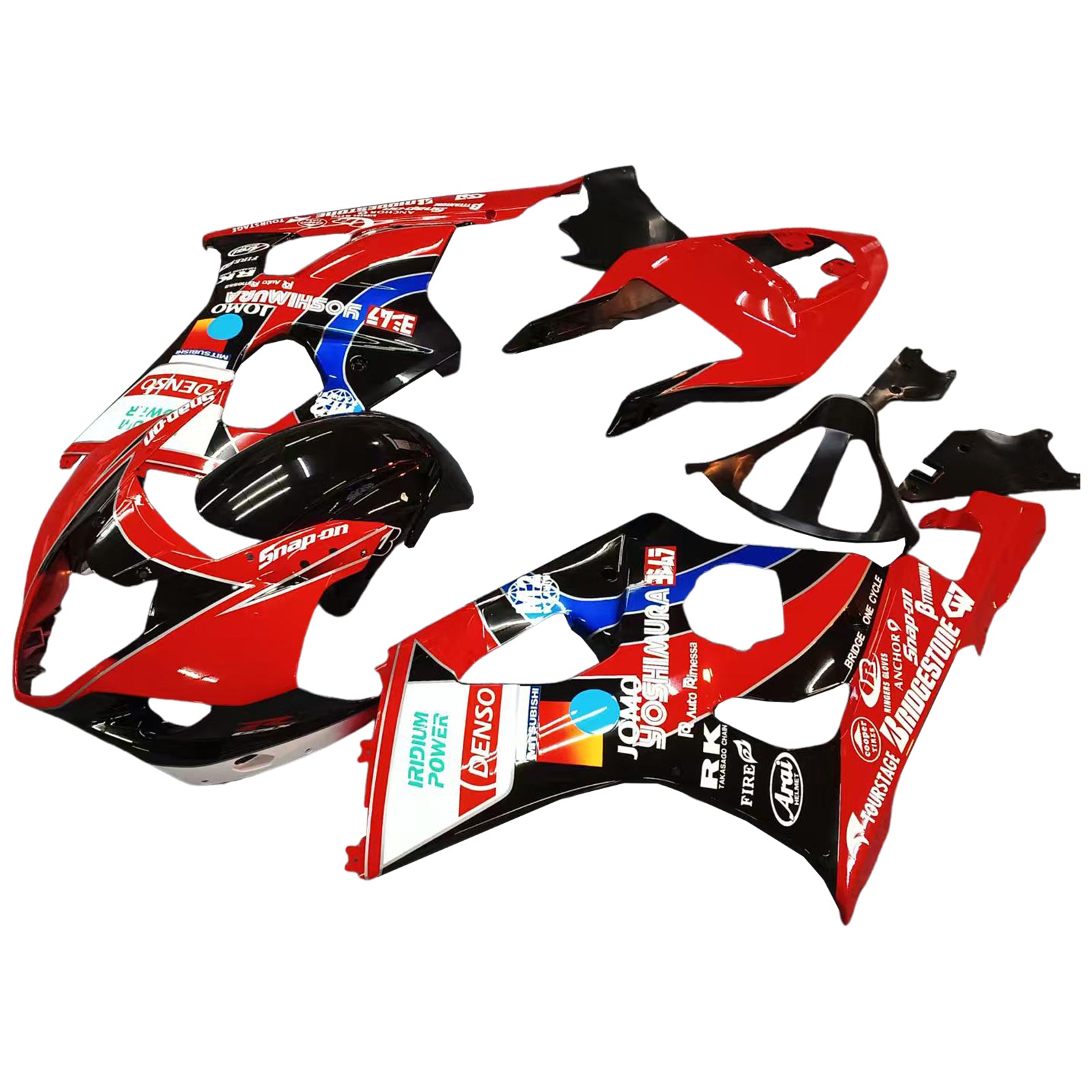 Amotopart 2003-2004 K3 GSXR1000 Suzuki Red Black Fairing Kit