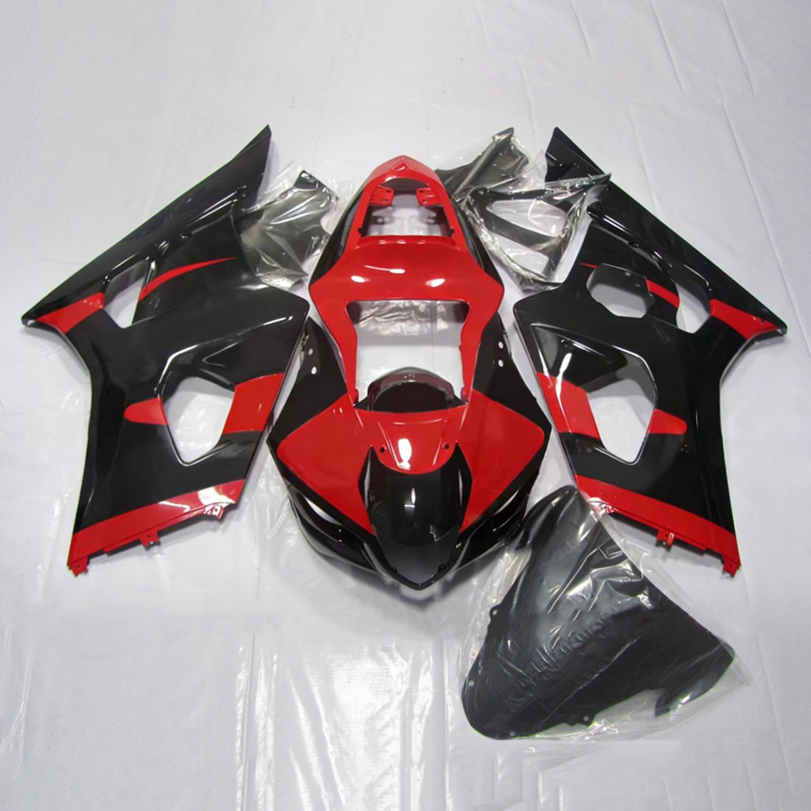 Amotopart 2003-2004 Suzuki GSXR1000 Red Black Silver Sada kapotáže