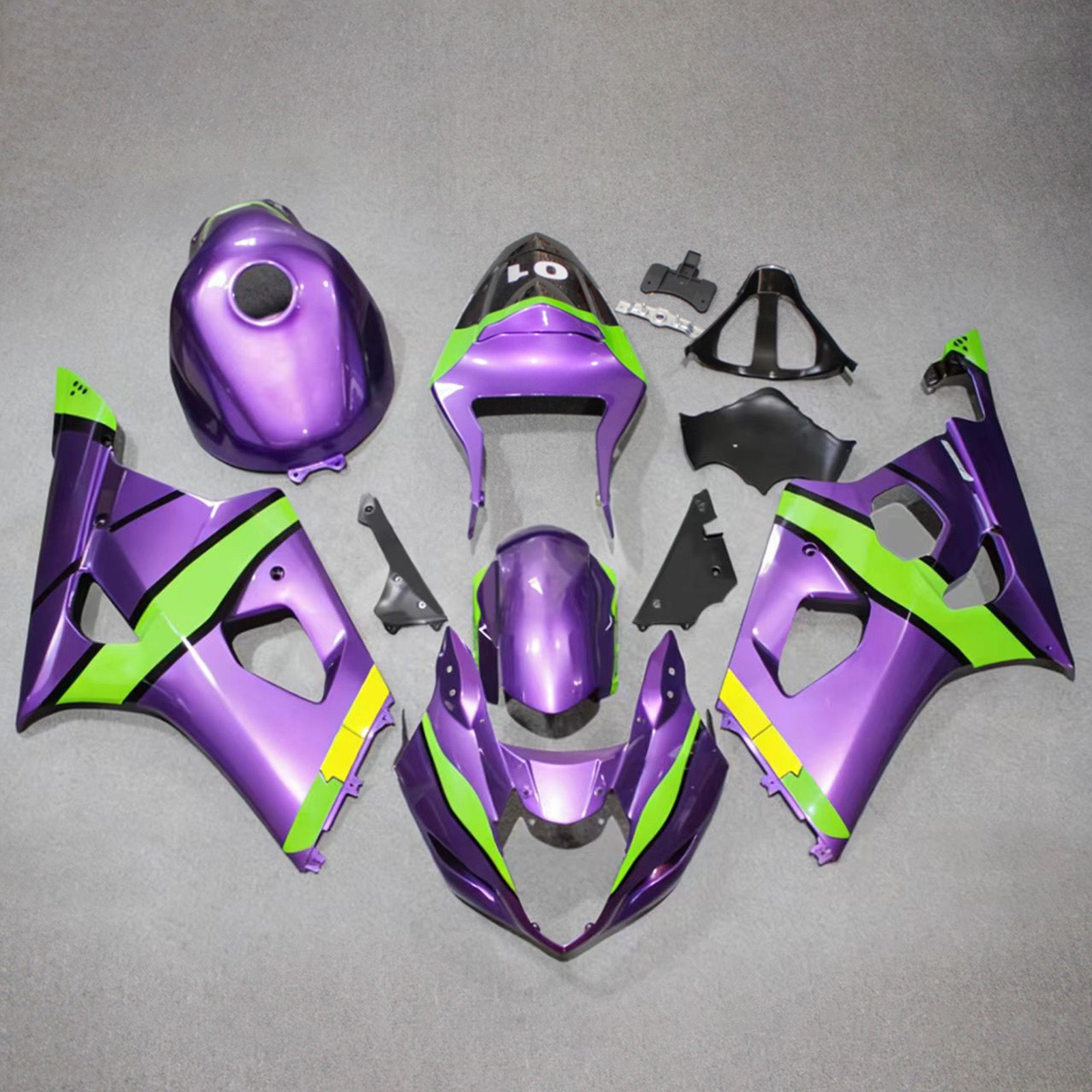 Amotopart 2003-2004 Suzuki GSXR1000 Purple Green Fairing Kit