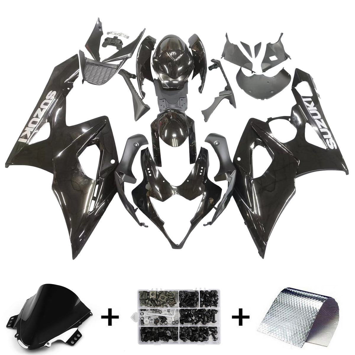 Amotopart 2005–2006 Suzuki GSXR1000 Verkleidung G-Schwarz Kit