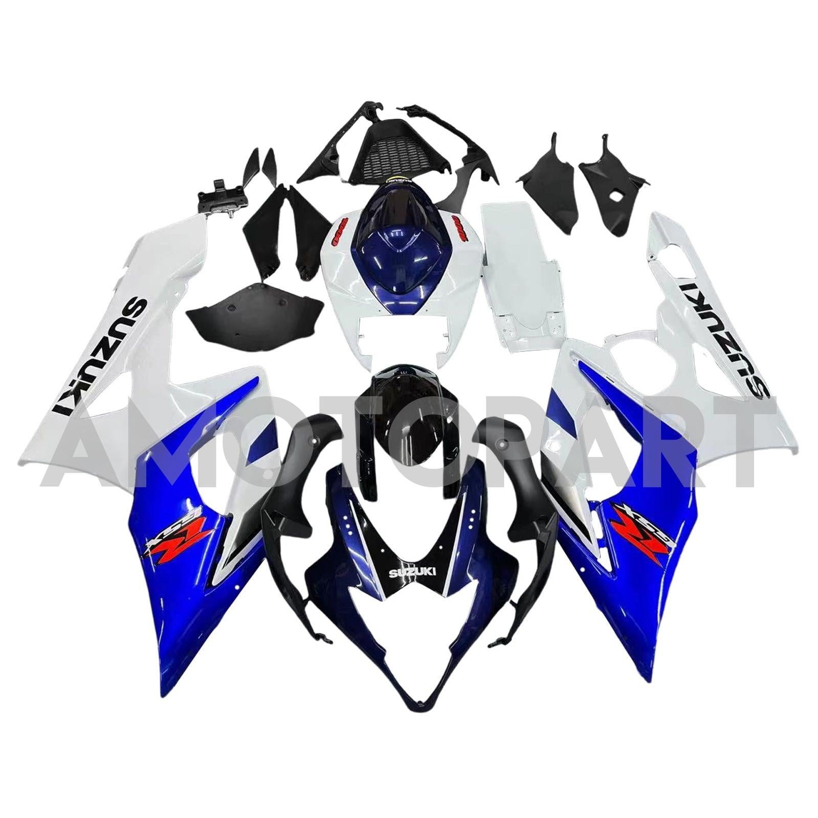 Amotopart 2005-2006 Suzuki GSXR1000 Fairing White&Blue Kit