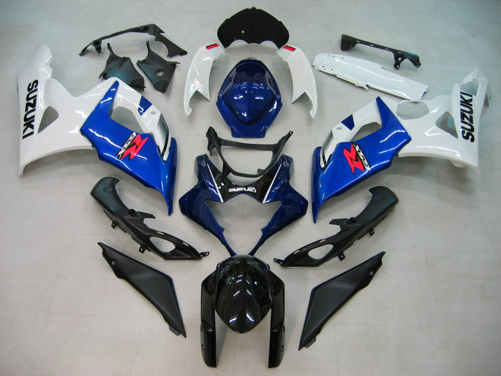 Amotopart 2005-2006 Suzuki GSXR1000 Kit de carenado blanco y azul