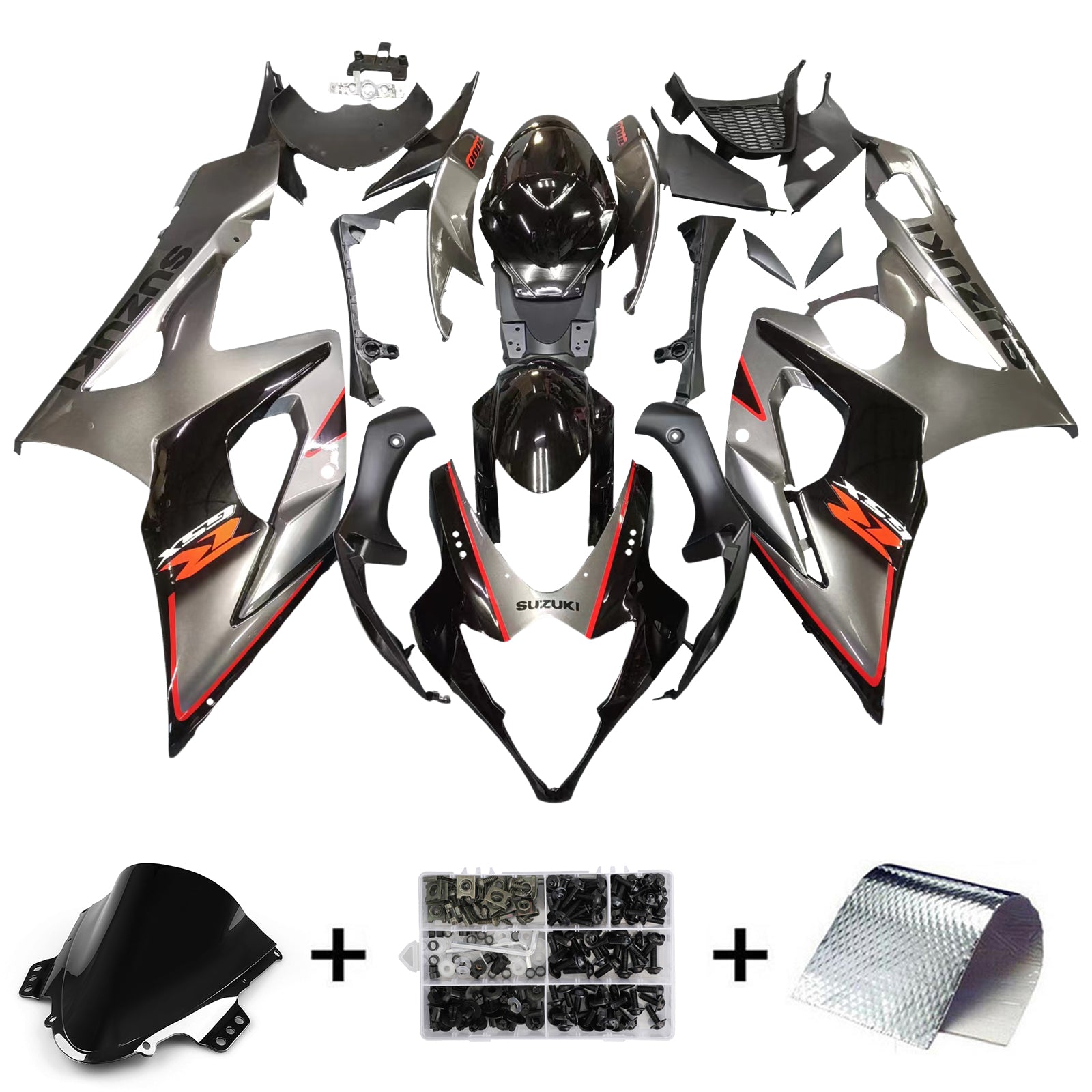 Amotopart 2005-2006 Suzuki GSXR 1000 Grey&Black  Fairing Kit