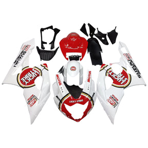 Amotopart 2005-2006 Suzuki GSXR1000 K5 Kit carena Lucky Strike bianco e rosso