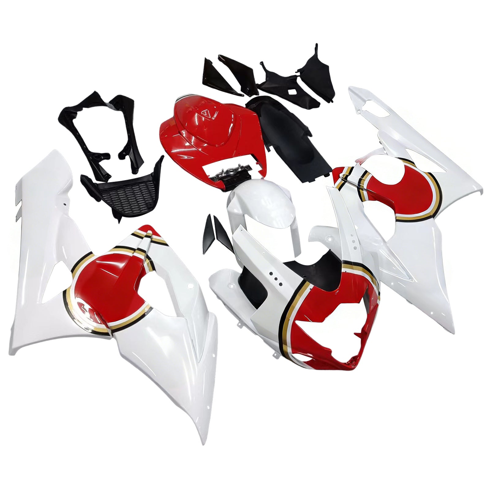 Amotopart 2005-2006 Suzuki GSXR1000 K5 White&Red Lucky Strike Fairing Kit
