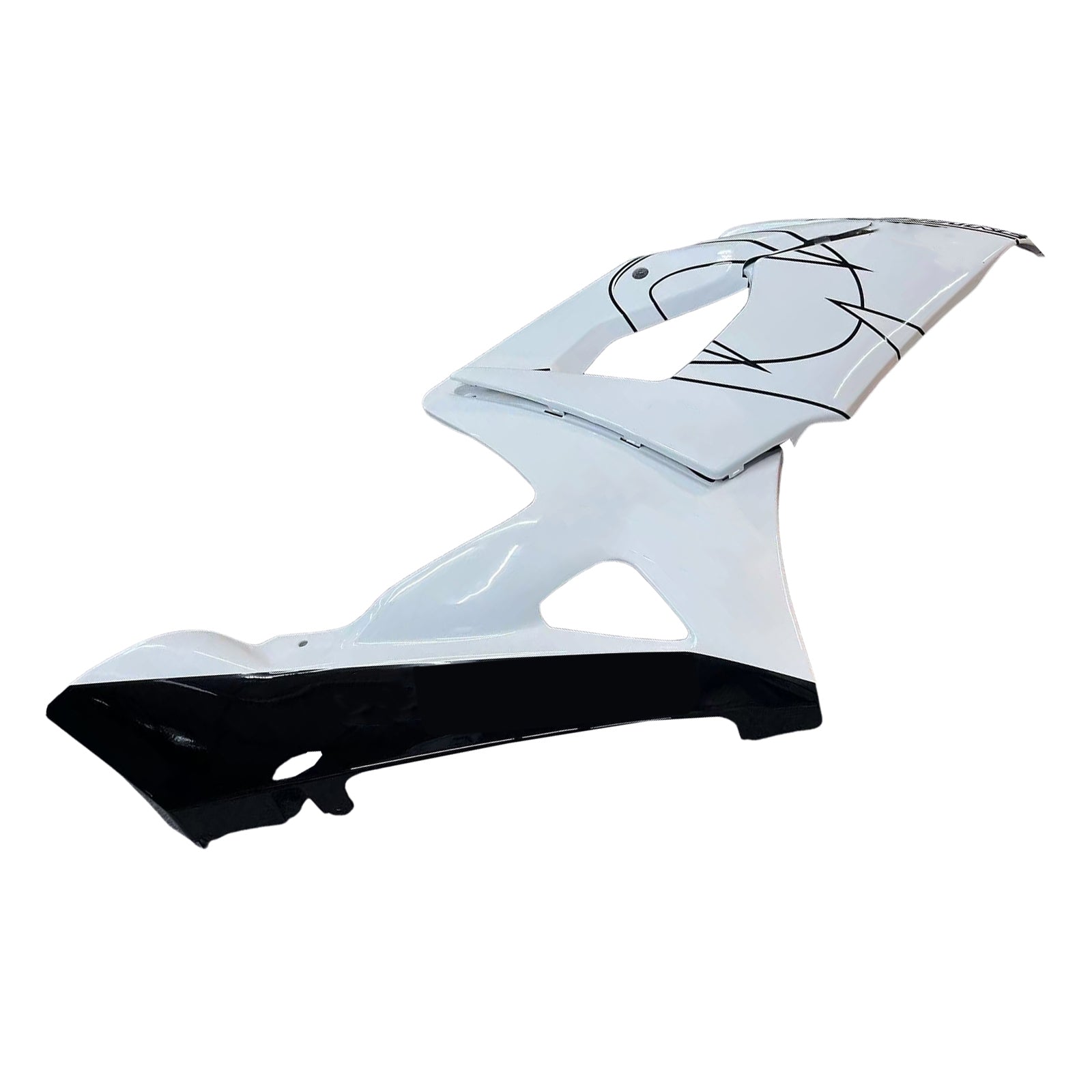 Amotopart 2005-2006 Suzuki GSXR1000 K5 White with Black Stripe Fairing Kit