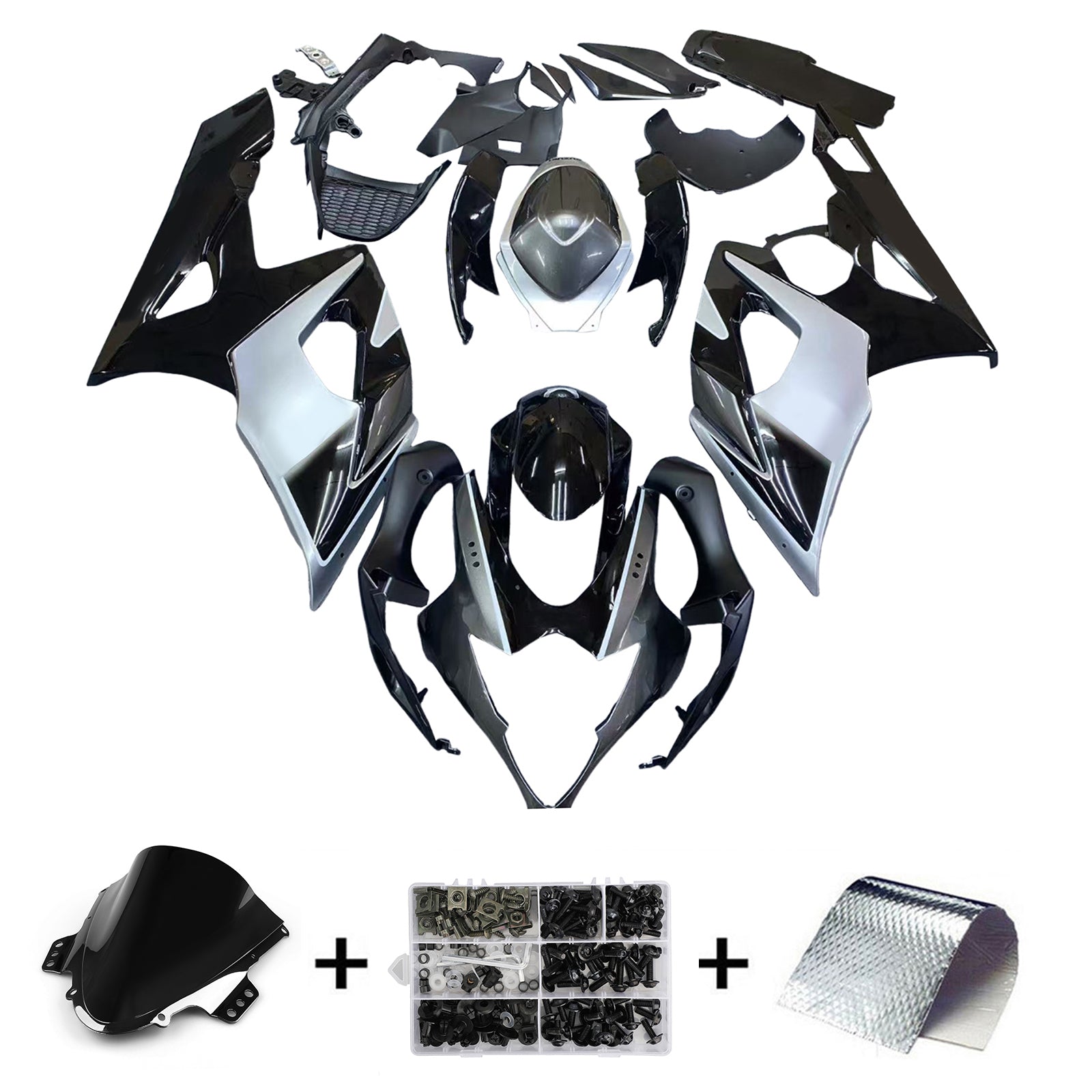 Amotopart 2005-2006 Suzuki GSXR1000 Sliver Fairing Kit