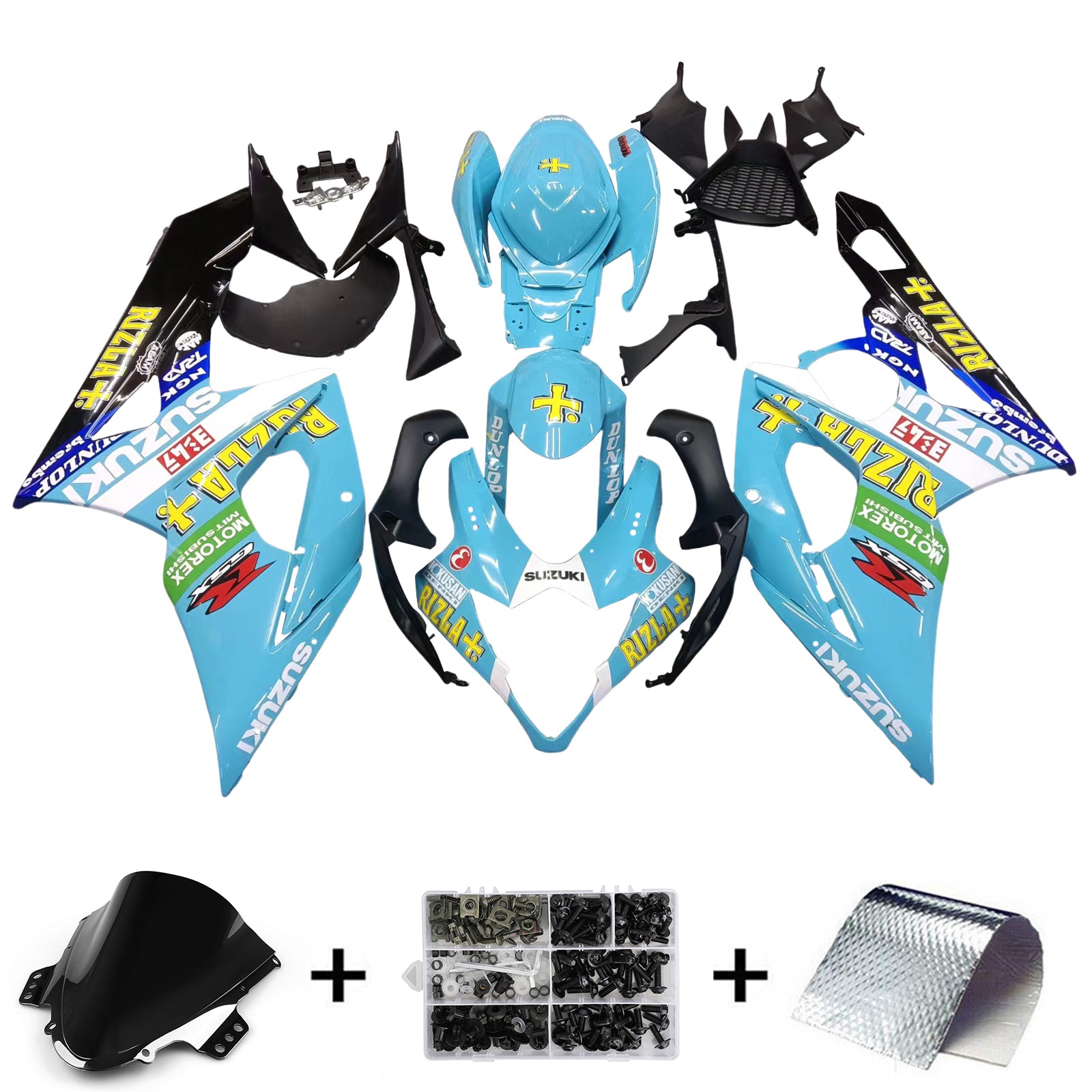 Kit carena Amotopart 2005-2006 Suzuki GSXR1000 azzurro