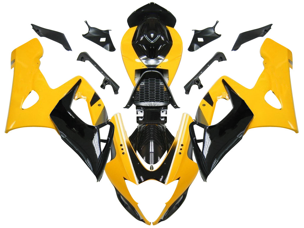 Amotopart 2005-2006 Suzuki GSXR1000 Black Yellow Fairing Kit