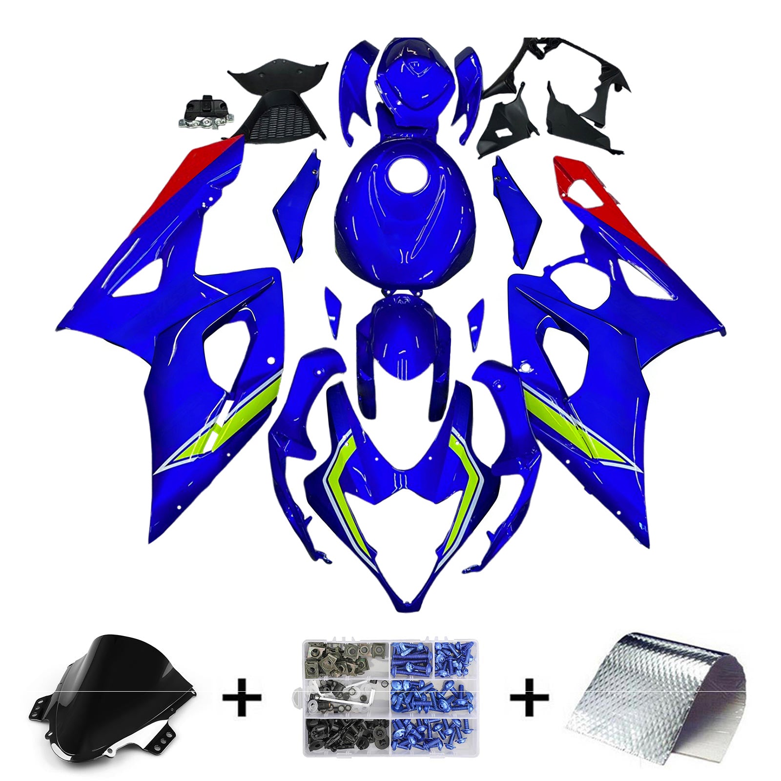Amotopart 2005-2006 Suzuki GSXR1000 K5 Blau&Gelber Verkleidungssatz
