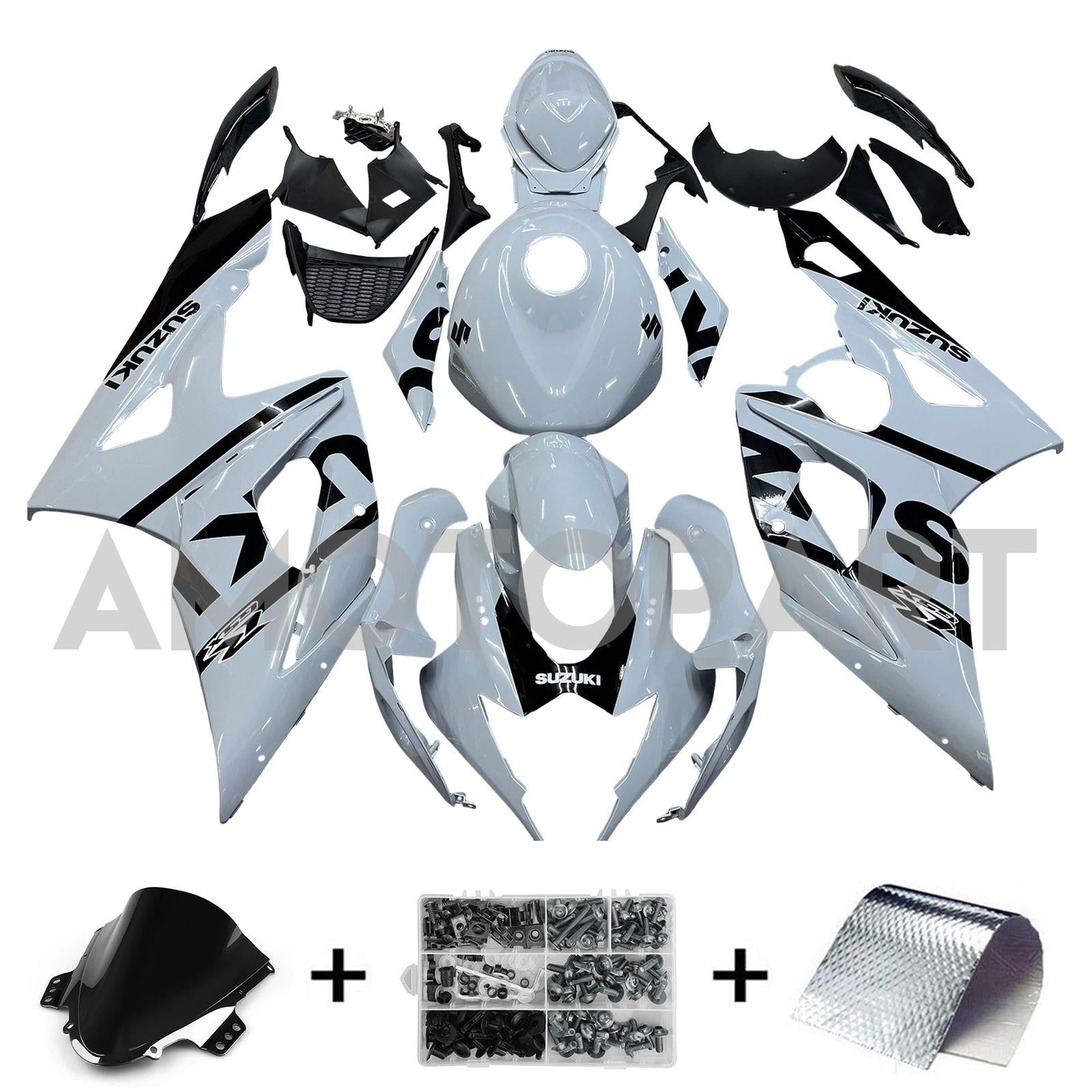 Amotopart 2005-2006 Suzuki GSXR1000 K5 Black&Grey Style3 Fairing Kit