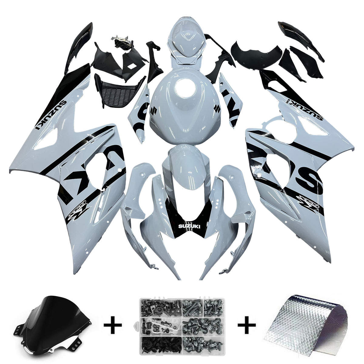 Amotopart 2005-2006 Suzuki GSXR1000 K5 Black&Grey Style3 Fairing Kit