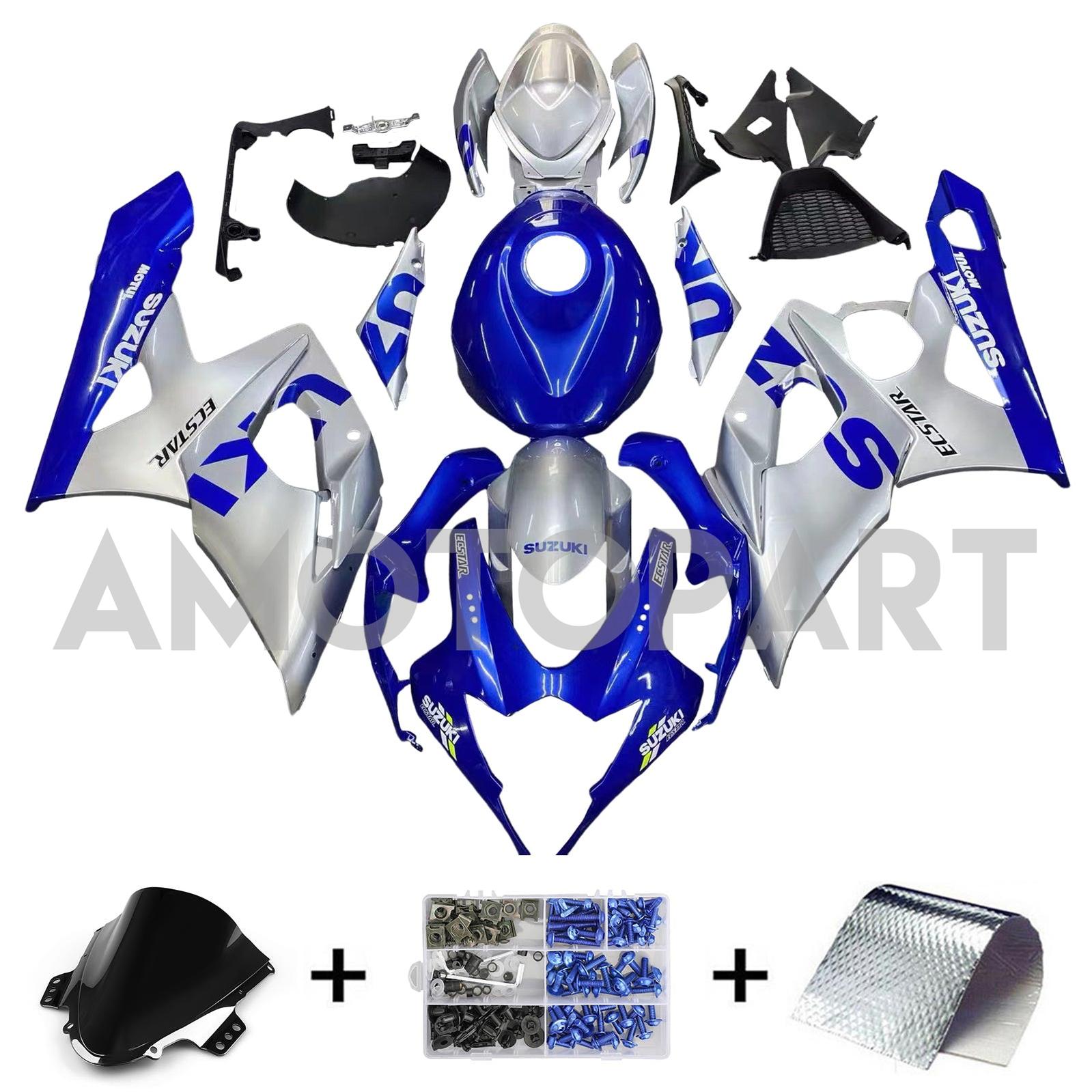 Amotopart 2005-2006 Suzuki GSXR1000 K5 Blue&Grey Fairing Kit