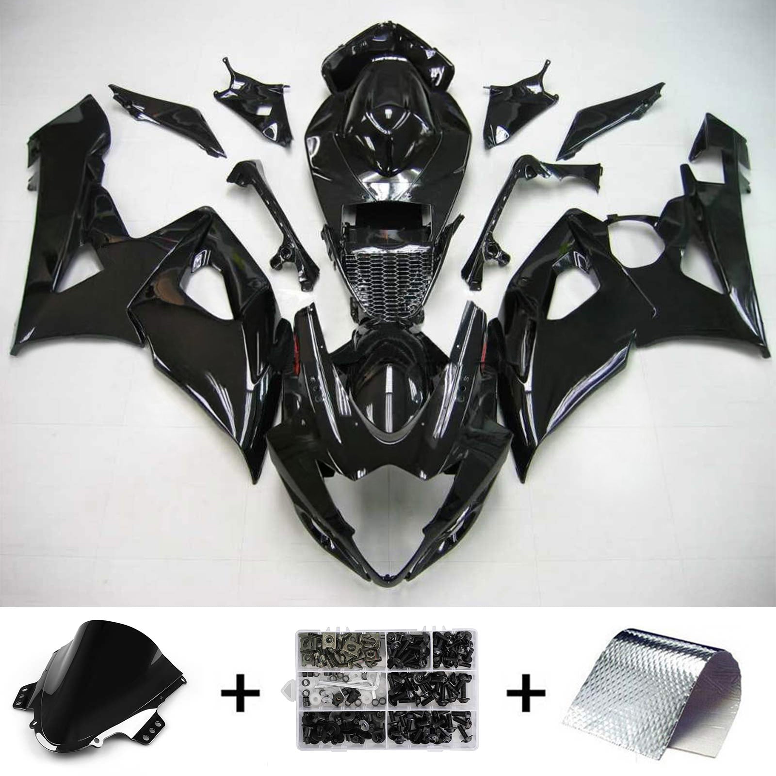 Amotopart 2005-2006 Suzuki GSXR1000 Fairing Glossy Black Kit