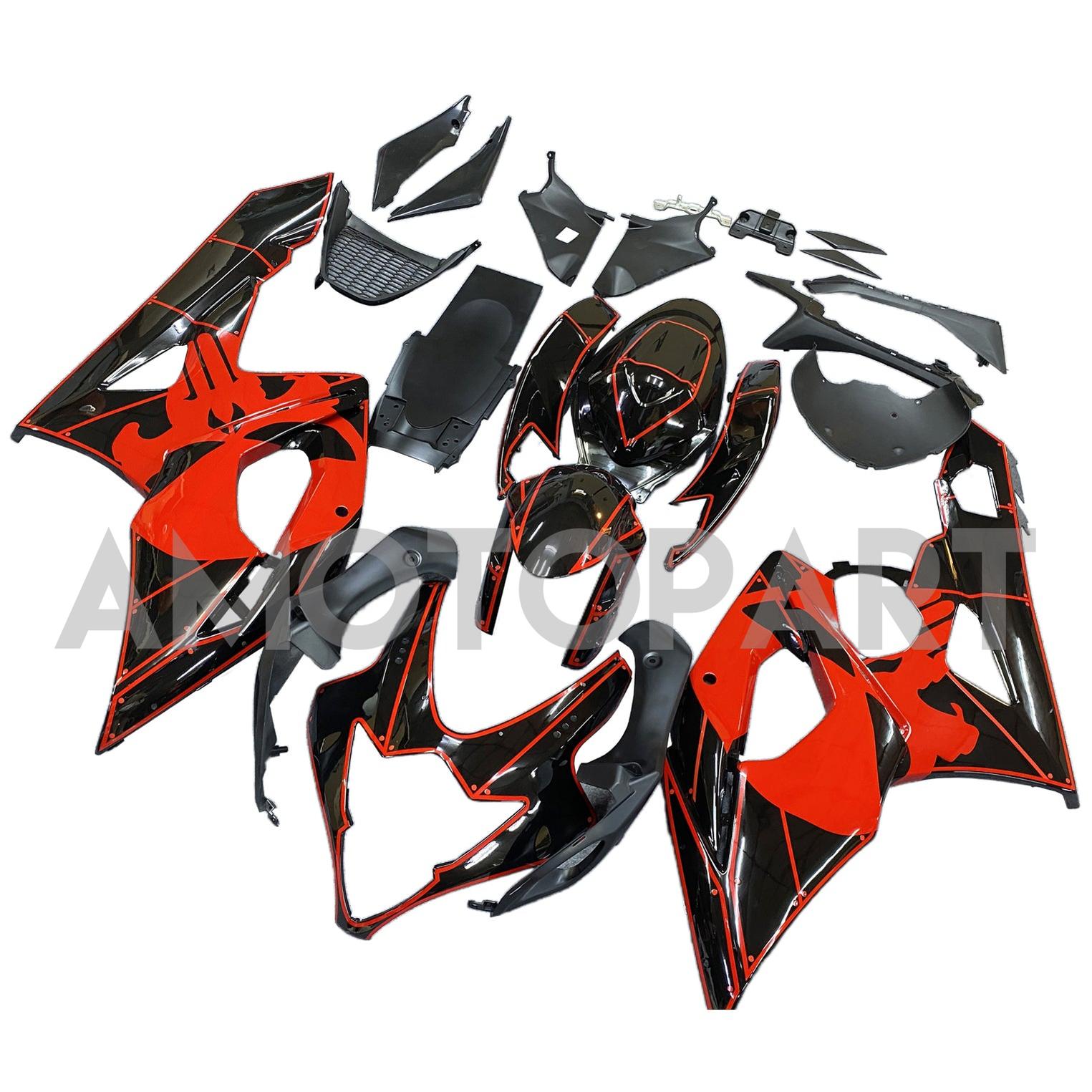 Amotopart 2005-2006 Suzuki GSXR1000 Fairring Red Skull Kit
