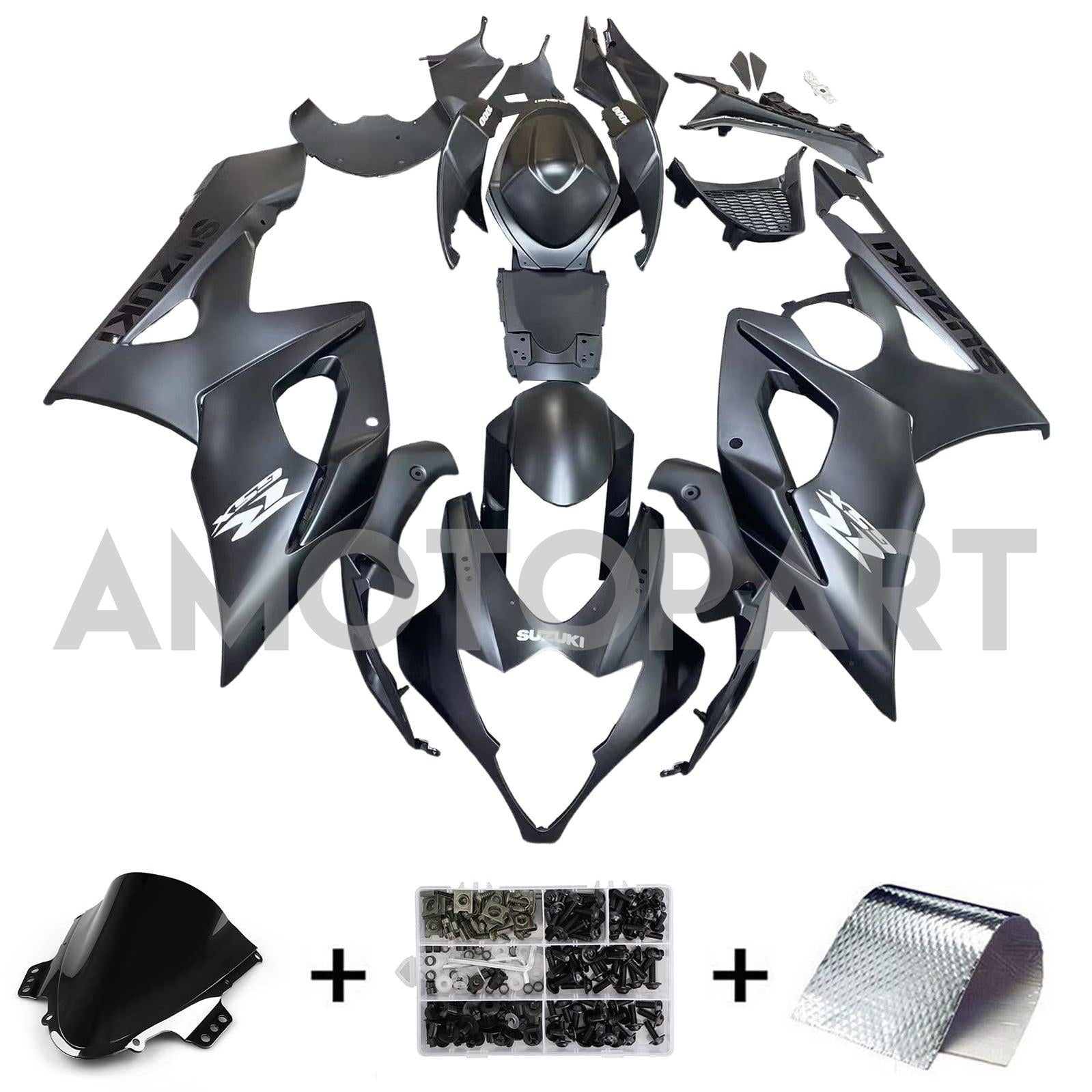 Amotopart 2005-2006 Suzuki GSXR1000 Fairring Matte Black Kit