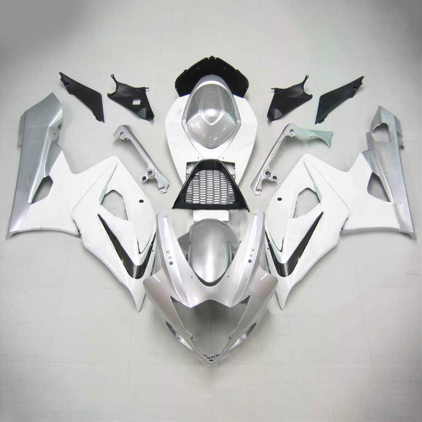 Amotopart 2005-2006 Suzuki GSXR1000 Fairing White&Sliver Kit