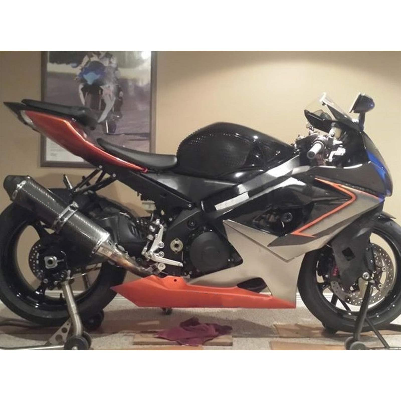 Amotopart 2005-2006 Suzuki GSXR1000 Fairing Sliver&Orange Kit