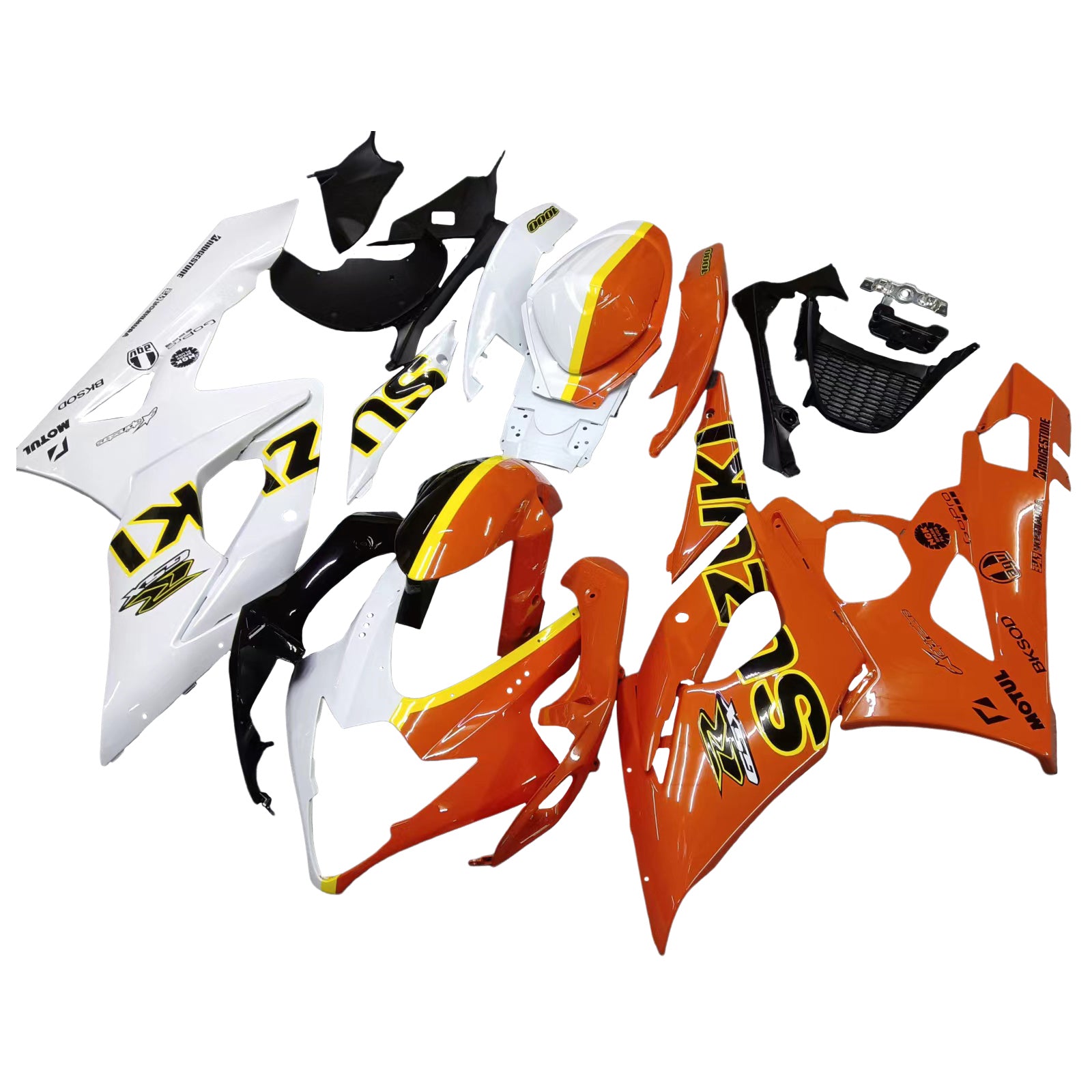 Amotopart 2005-2006 Suzuki GSXR1000 Fairing Orange&White Kit