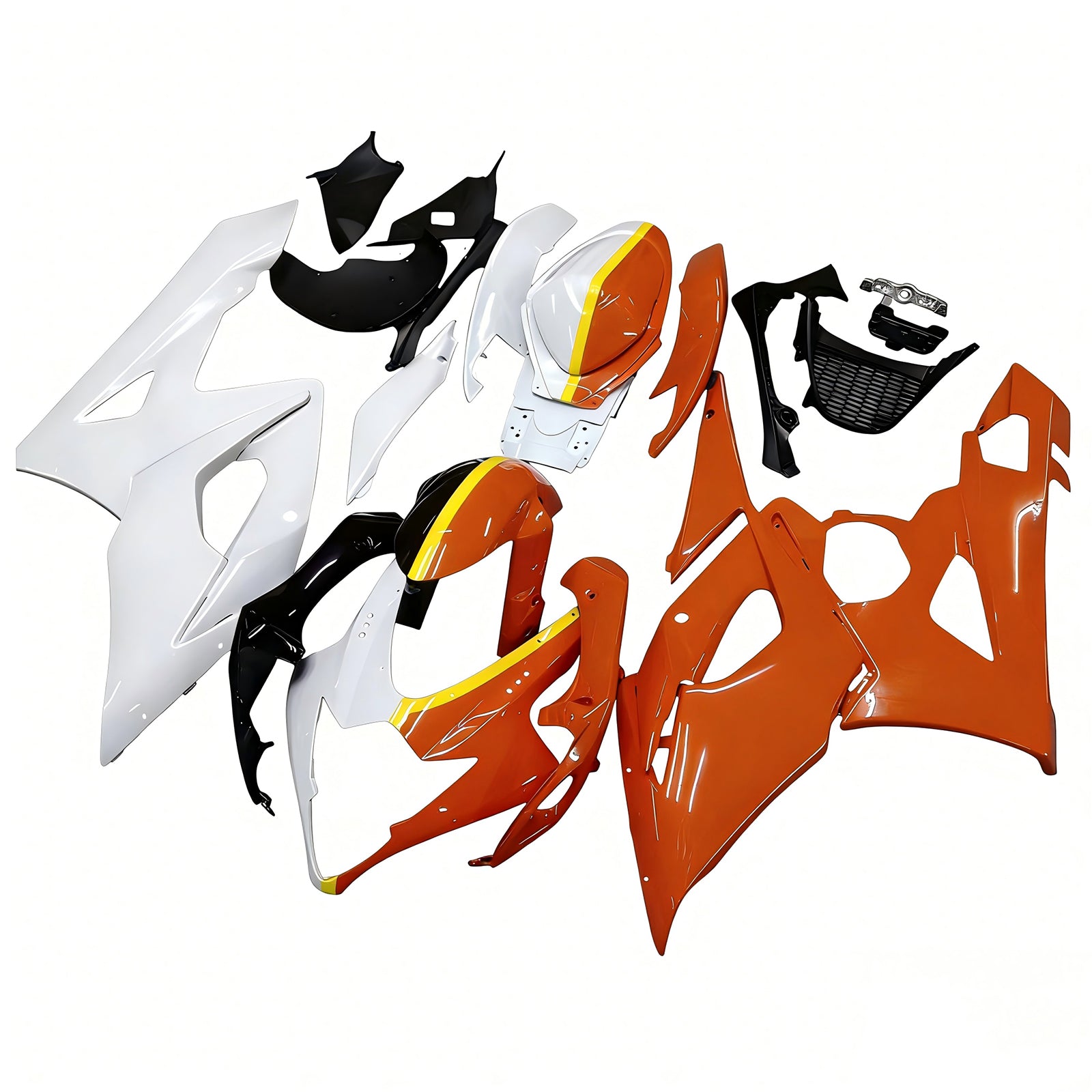 Amotopart 2005-2006 Suzuki GSXR1000 Fairing Orange&White Kit