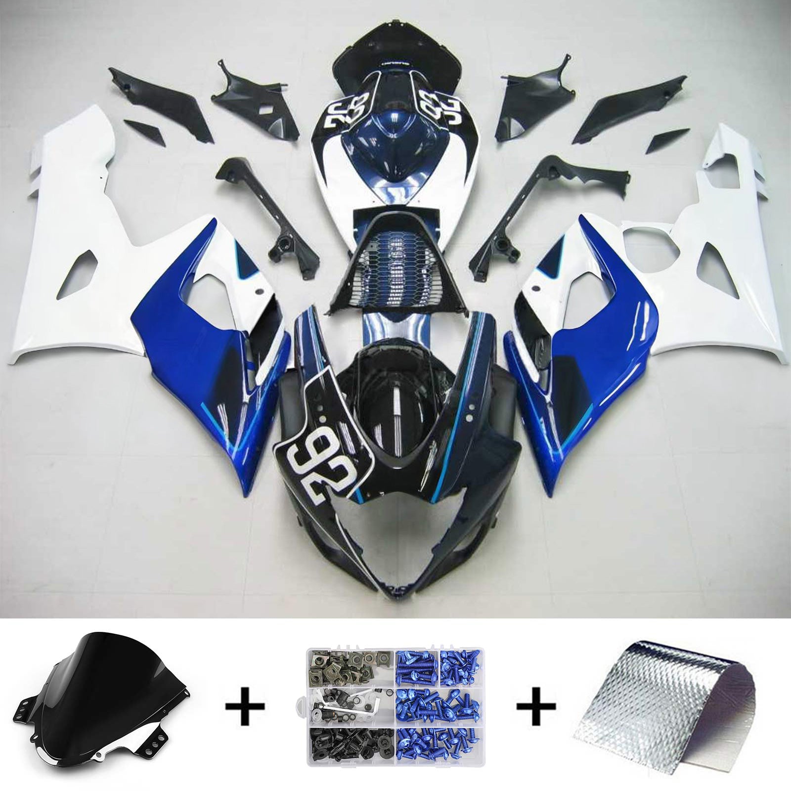 Carenagem Amotopart 2005-2006 Suzuki GSXR1000 26 Azul&WKit branco