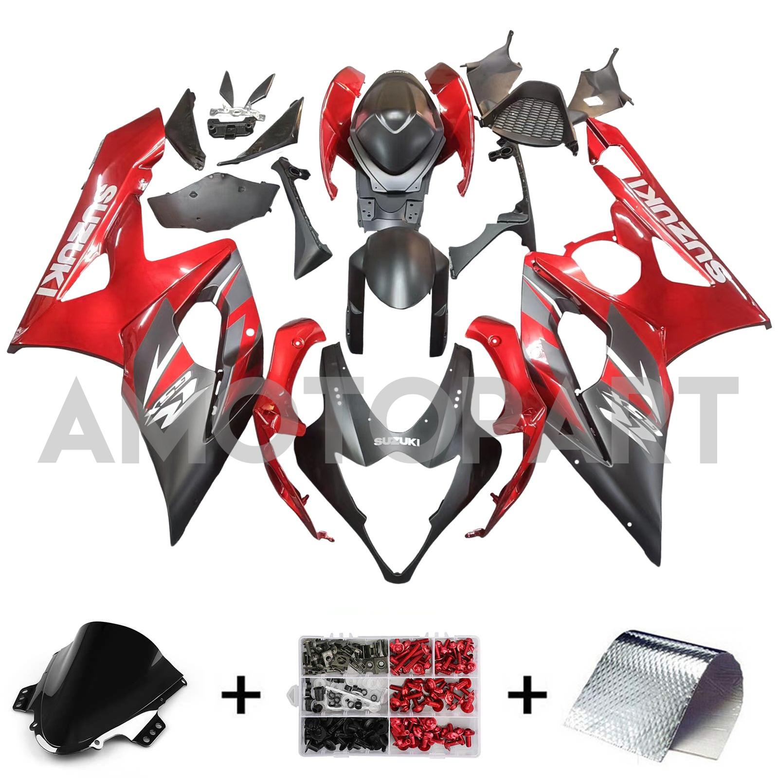 AMOTOPT 2005-2006 Suzuki GSXR1000 Fansing Matte Red & Black Kit