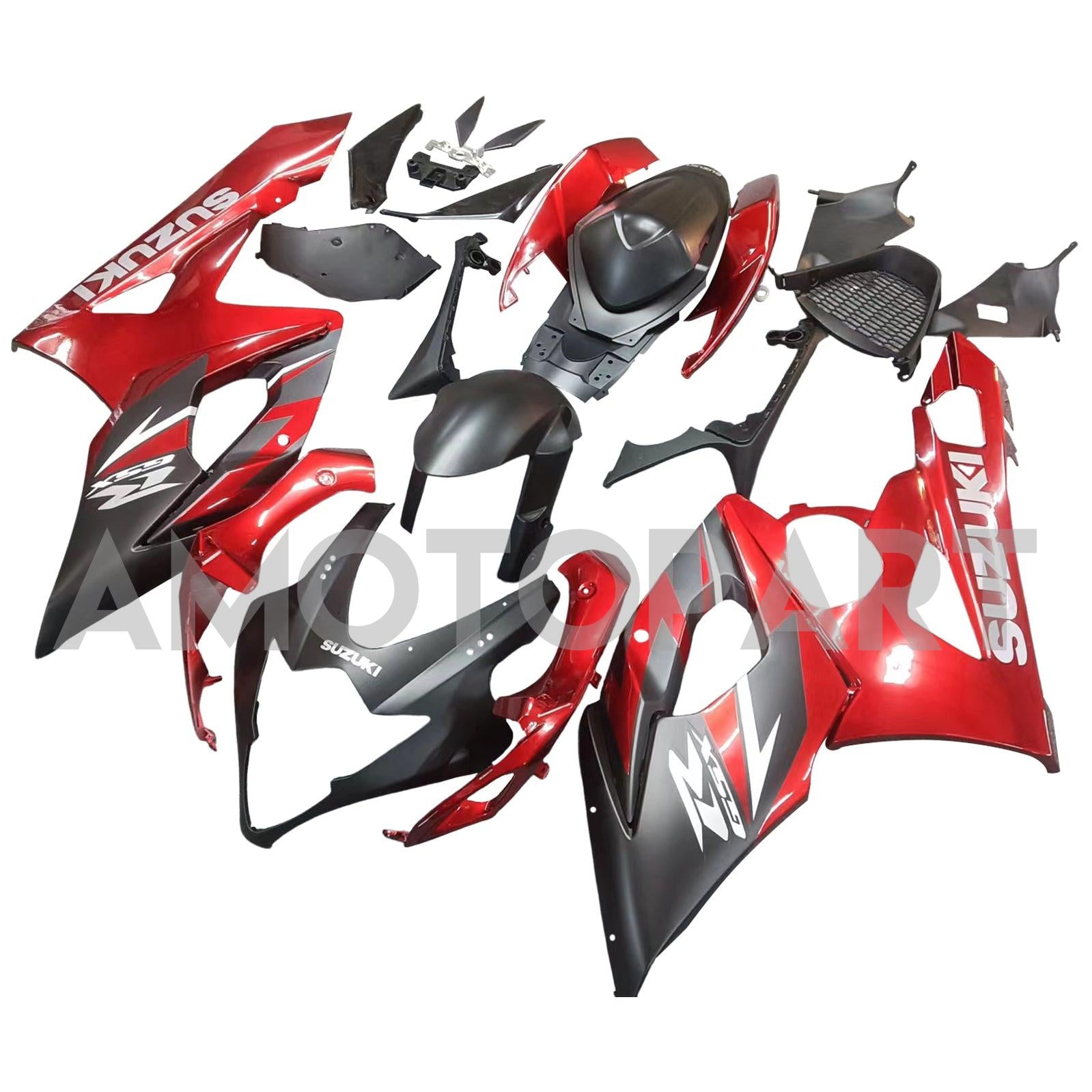 Amotopart 2005-2006 Suzuki GSXR1000 Fairing Matte Red&Black Kit