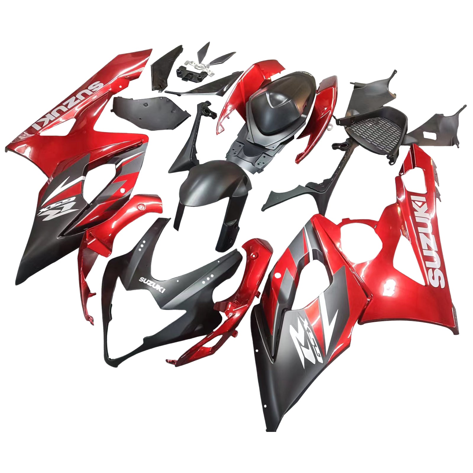 Amotopart 2005-2006 Suzuki GSXR1000 Fairing Matte Red&Black Kit