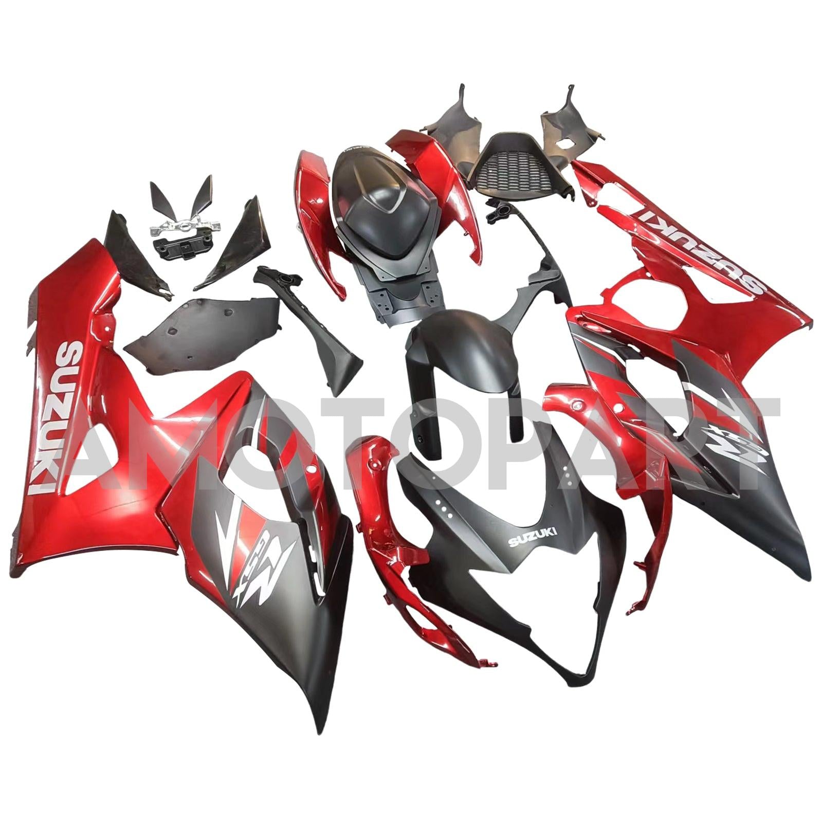 Amotopart 2005-2006 Suzuki GSXR1000 Fairing Matte Red&Black Kit