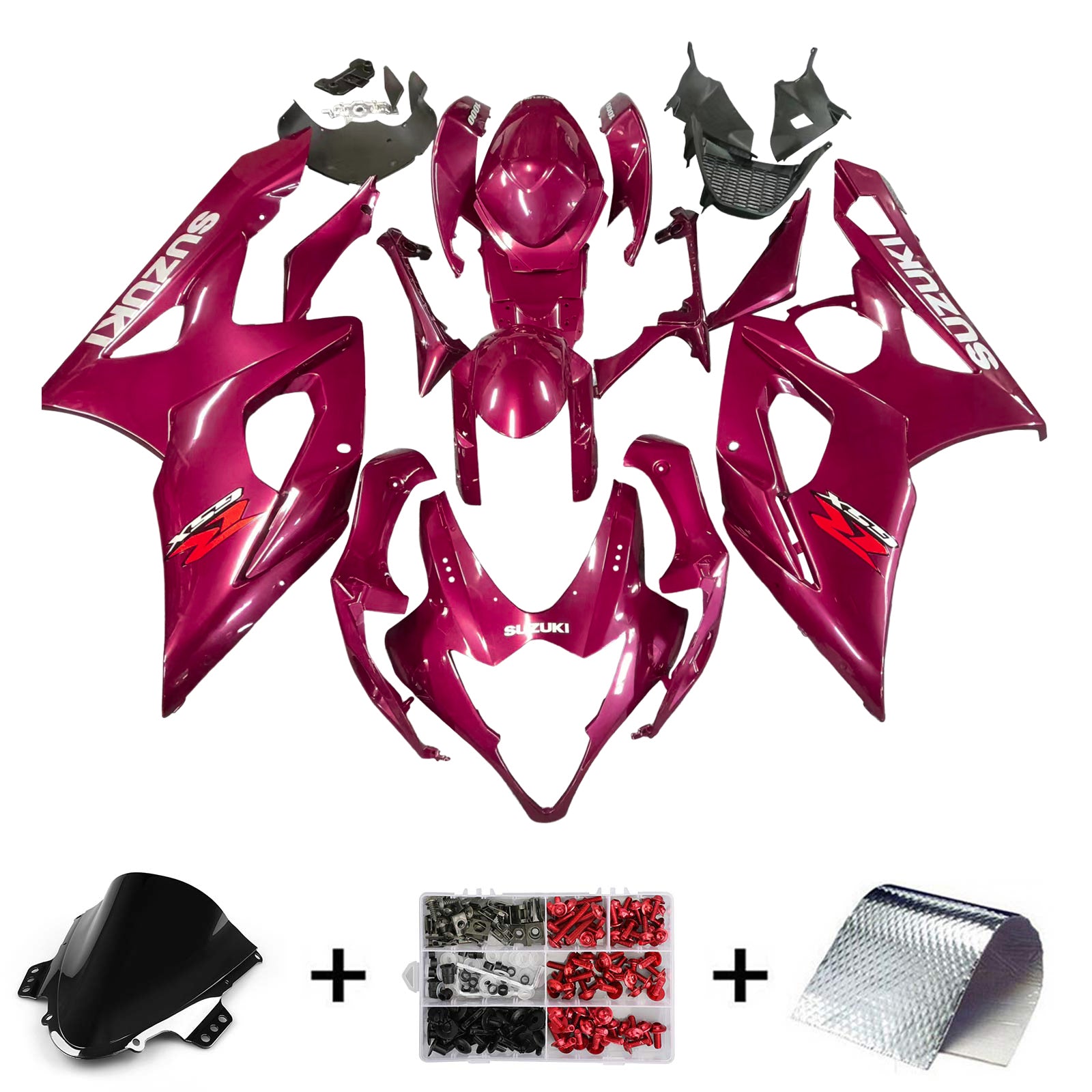 Amotopart 2005-2006 Suzuki GSXR1000 Fairing Marsala Red Kit