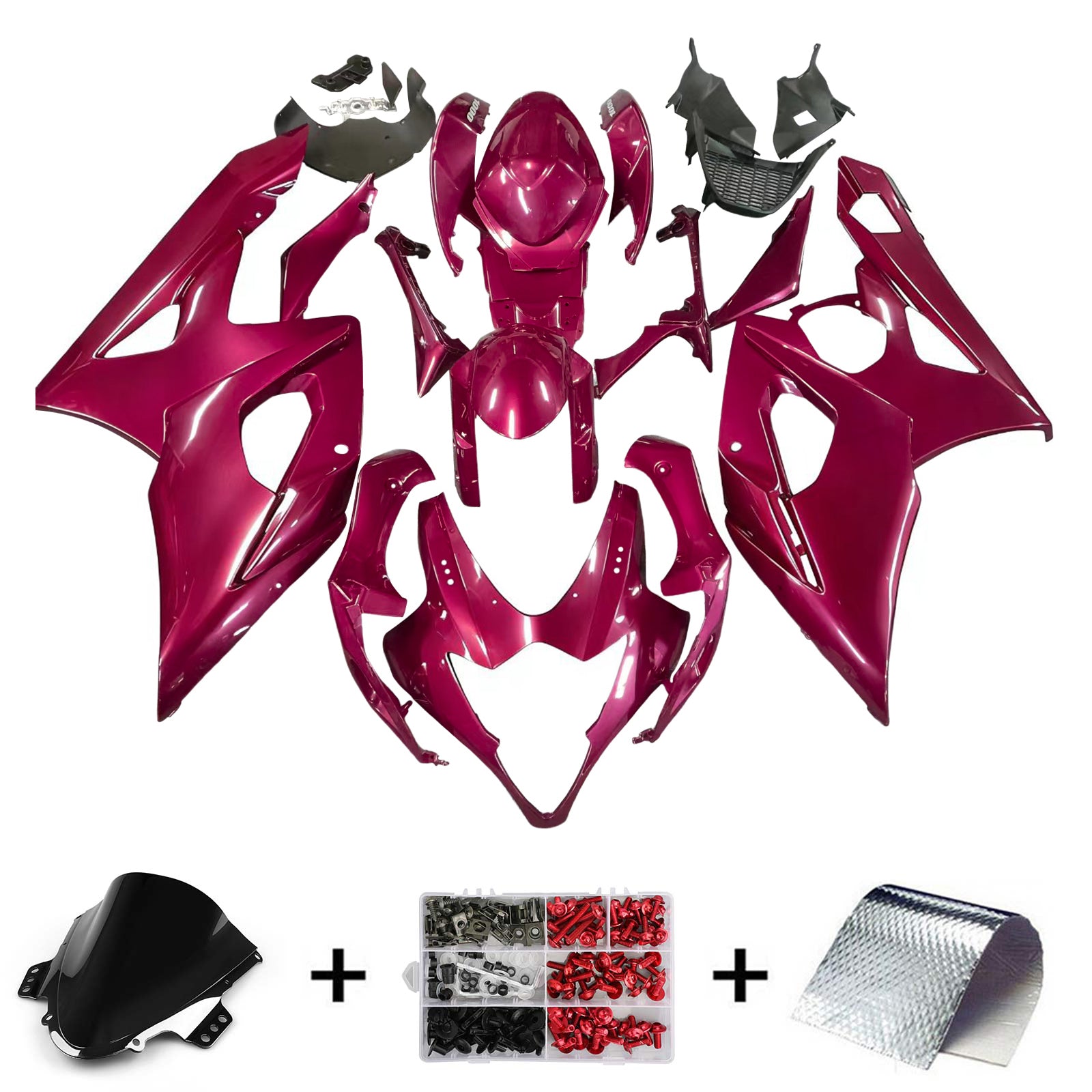 Kit carena Amotopart 2005-2006 Suzuki GSXR1000 rosso marsala