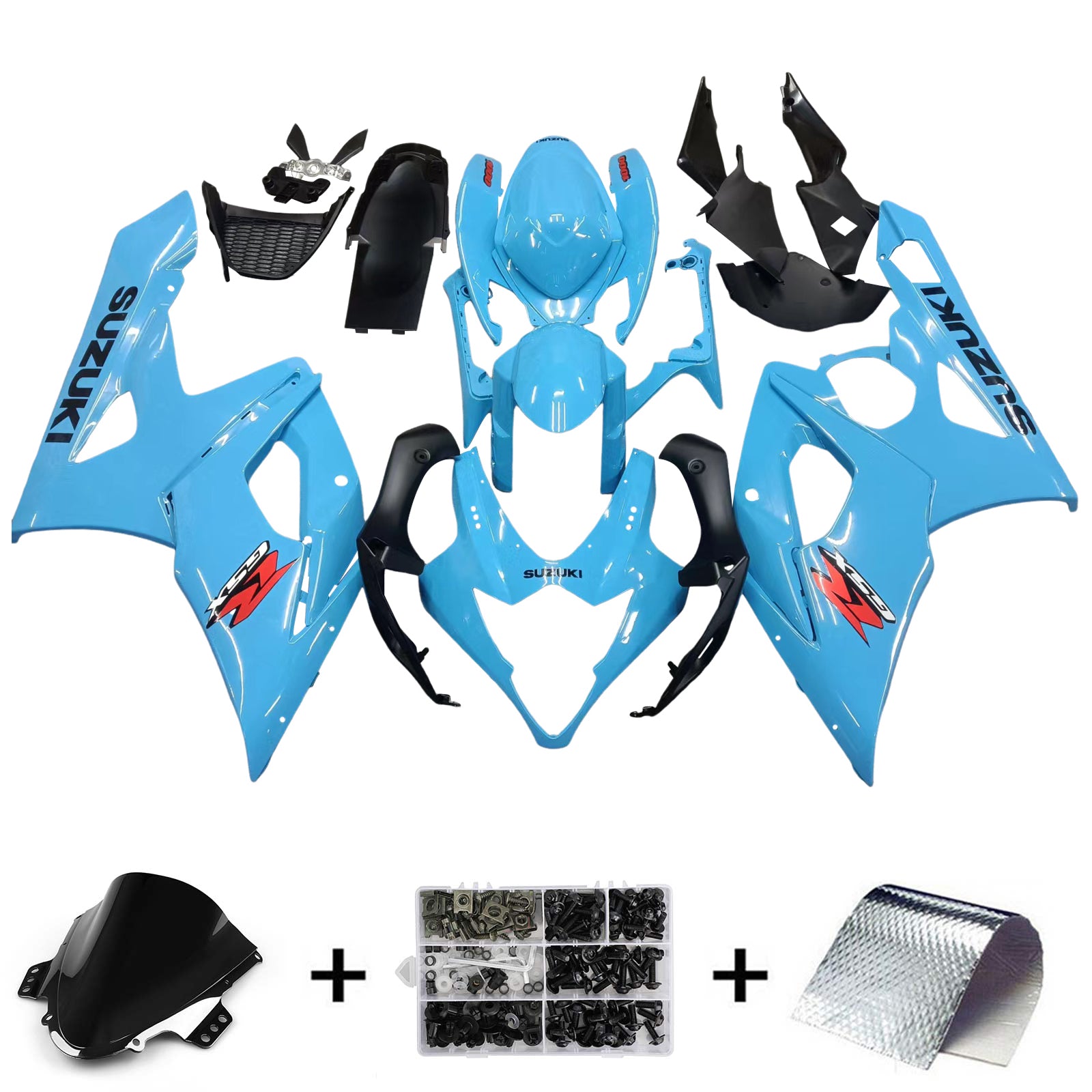 Amotopart 2005-2006 Suzuki GSXR1000 Fairing Glossy Blue Kit