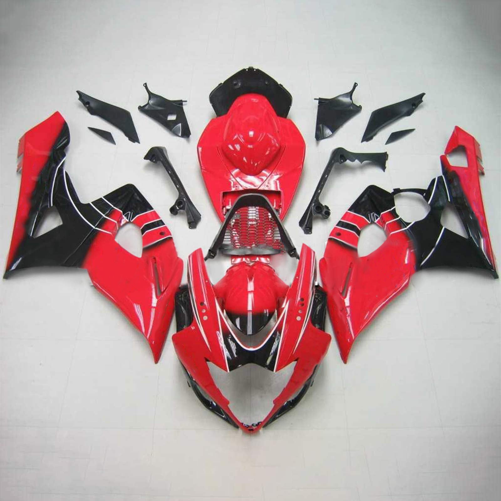 Amotopart 2005-2006 Suzuki GSXR1000 Fairing Glossy Red&Black Kit