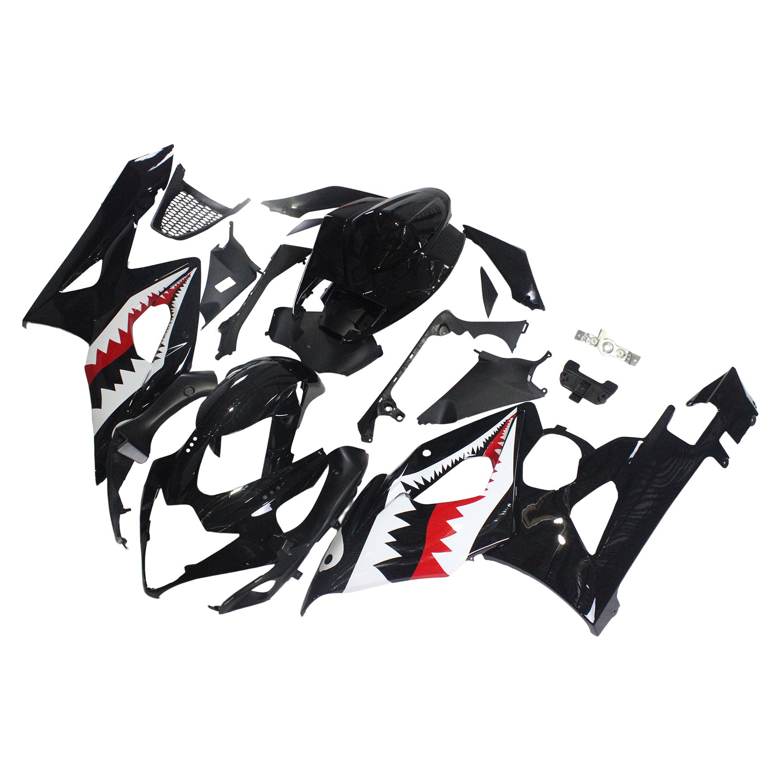 Amotopart 2005-2006 Suzuki GSXR1000 Fairing Black Sharkteeth Kit