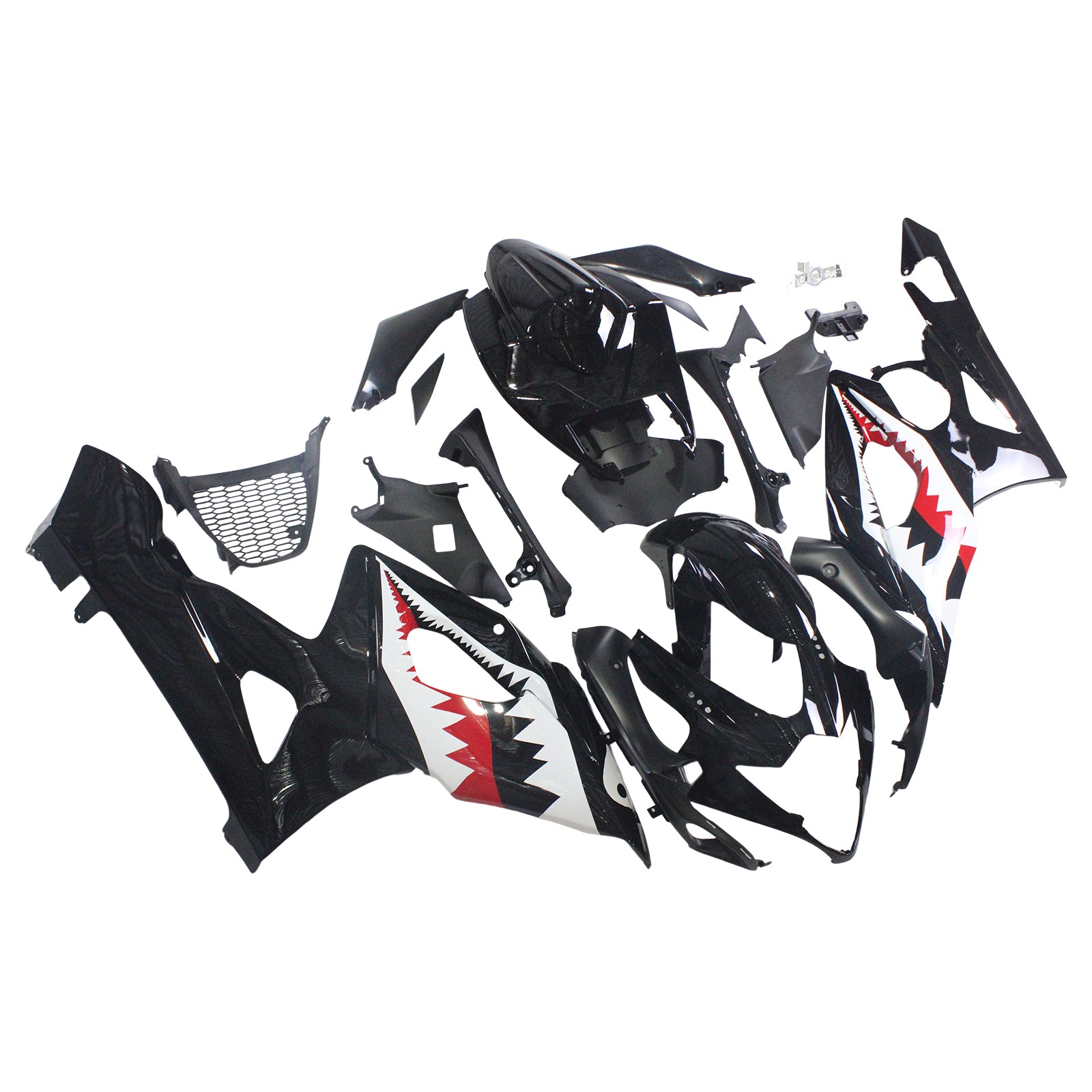 Amotopart 2005-2006 Suzuki GSXR1000 Fairing Black Sharkteeth Kit