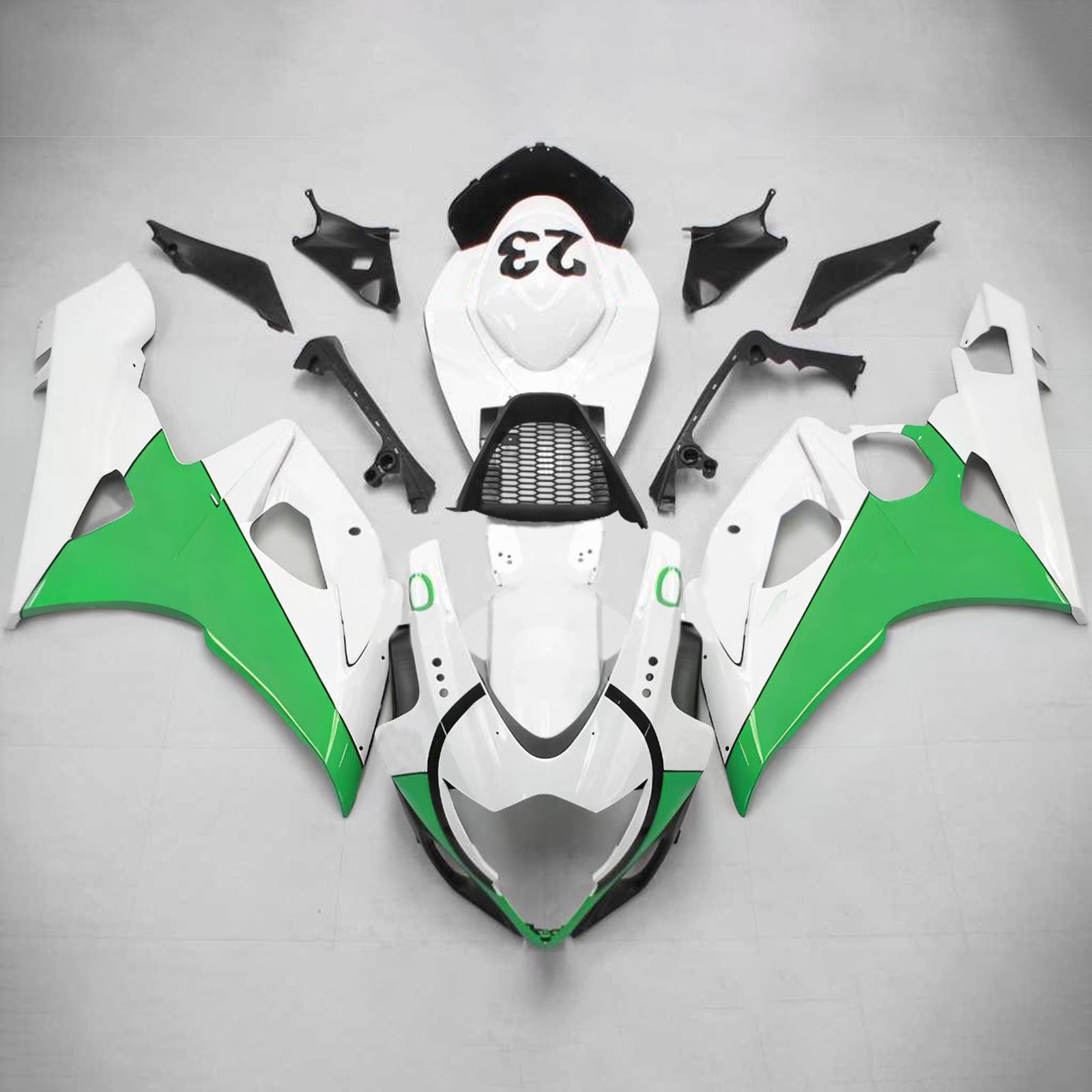 Carenagem Amotopart 2005-2006 Suzuki GSXR1000 Jordan White&GKit verde
