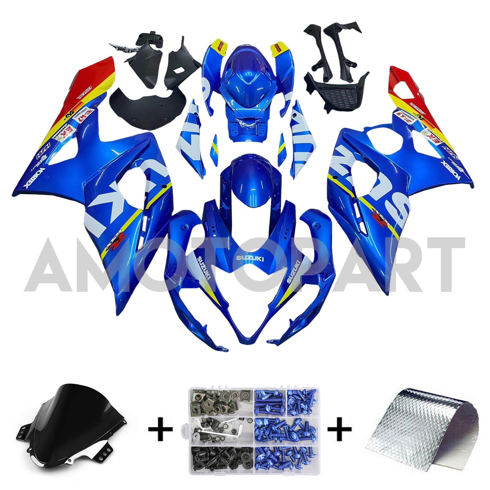 Amotopart 2005-2006 Suzuki GSXR1000 Fairing Blue Style4 Kit