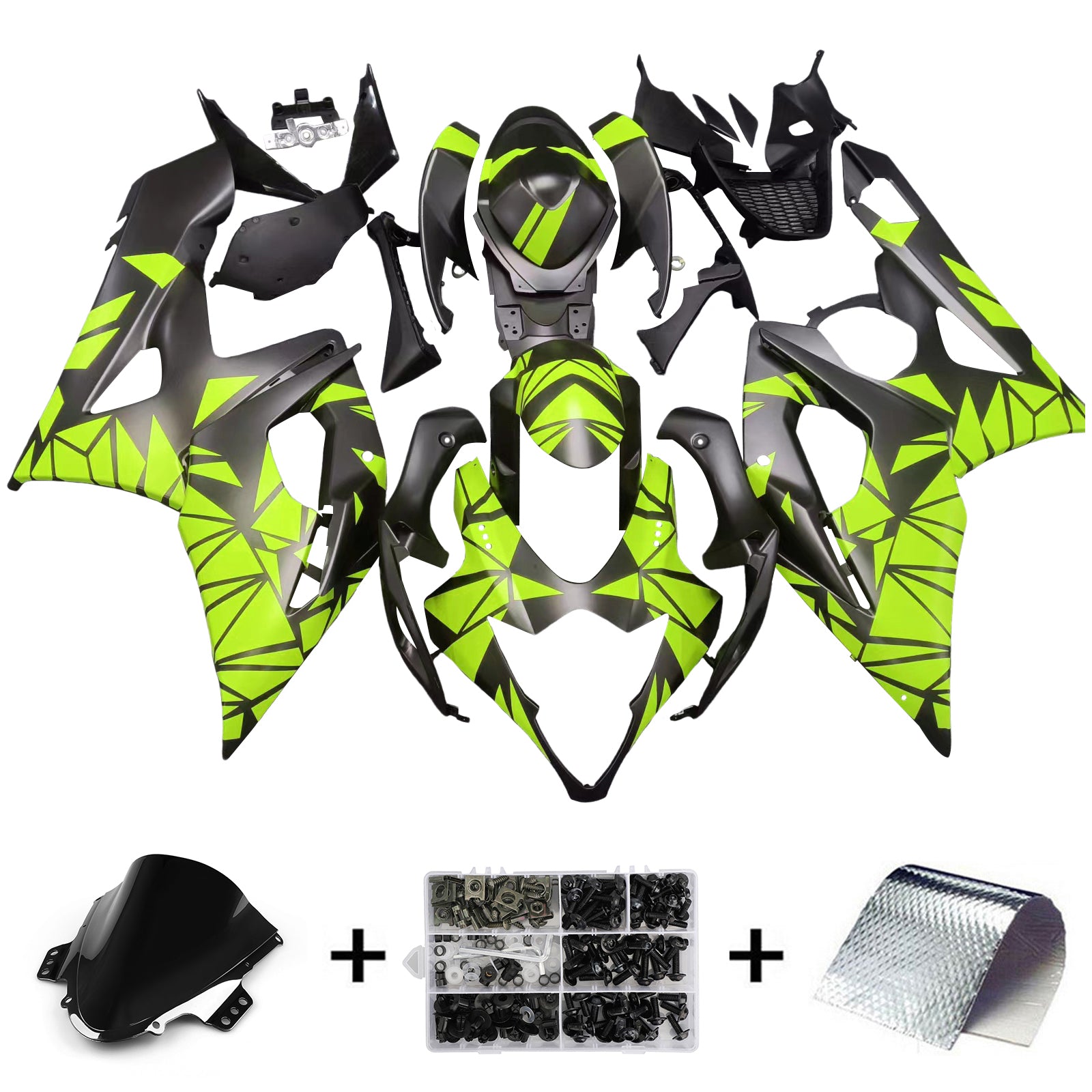 Amotopart 2005-2006 Suzuki GSXR1000 Fairing Grey&Yellow Kit