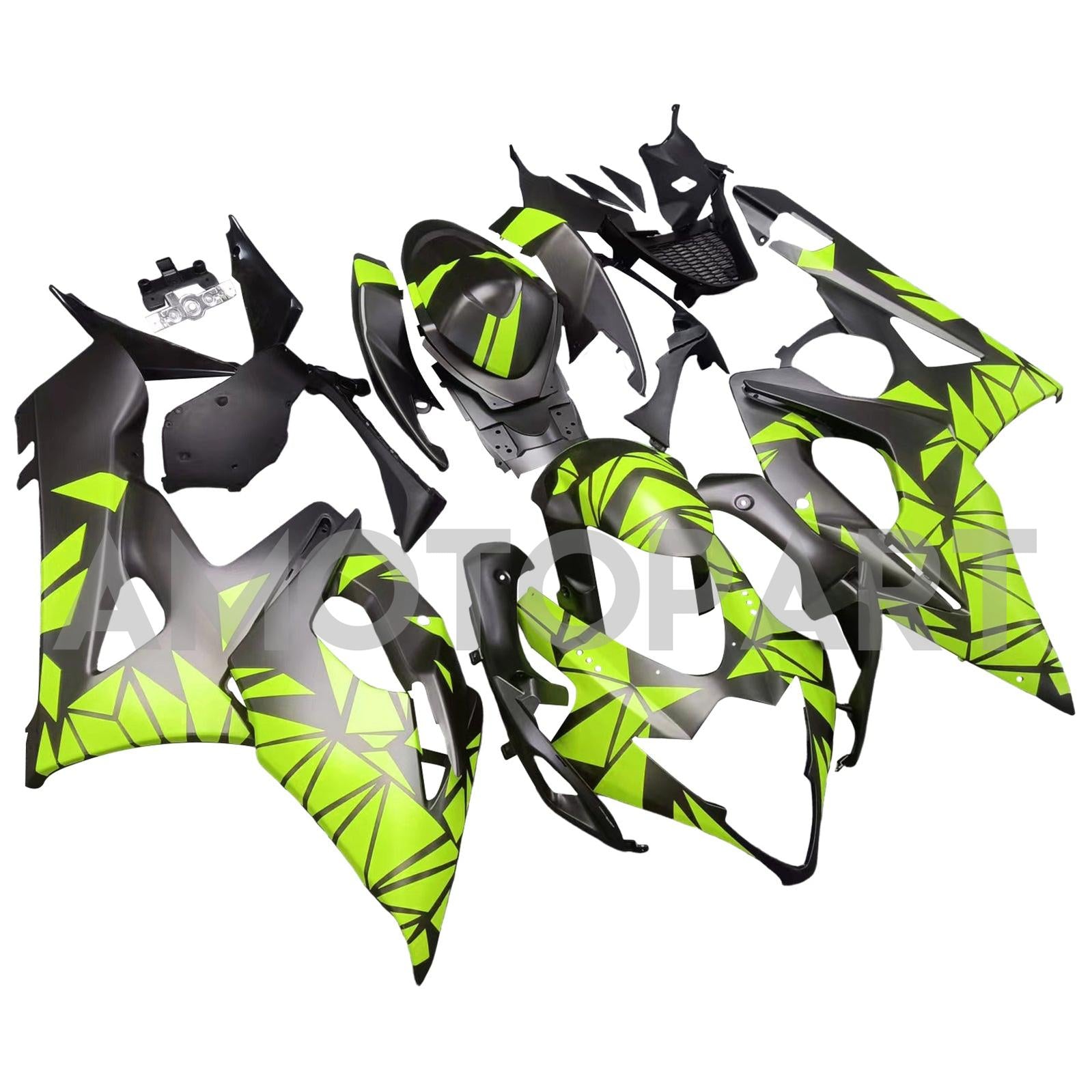 AMOTOPT 2005-2006 Suzuki GSXR1000 Cinza e Kit Amarelo