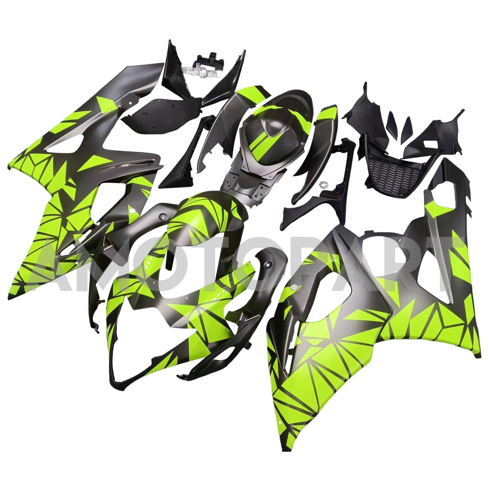 AMOTOPT 2005-2006 Suzuki GSXR1000 Cinza e Kit Amarelo