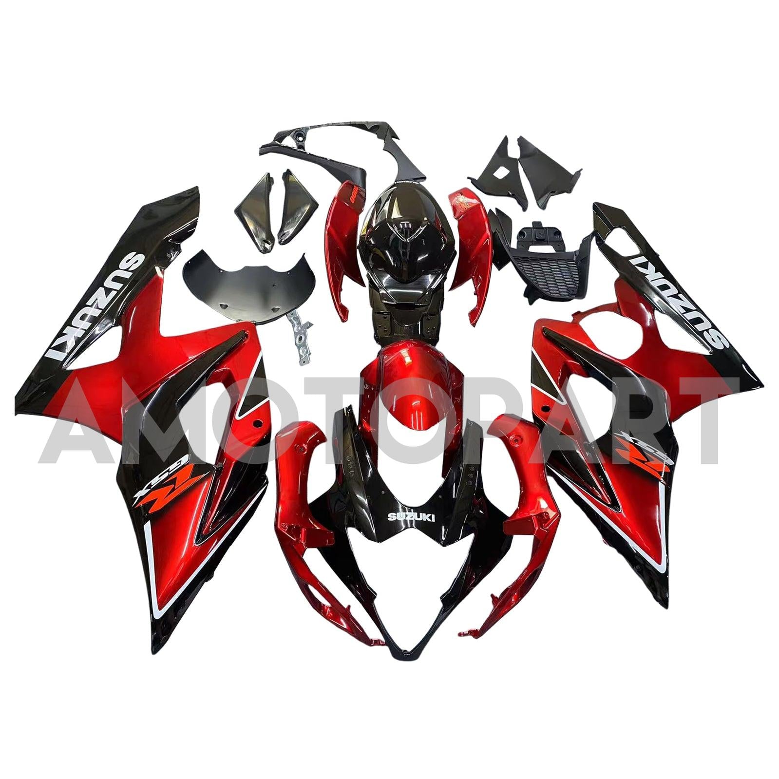 Amotopart 2005-2006 Suzuki GSXR1000 Fairing Black&Red Kit