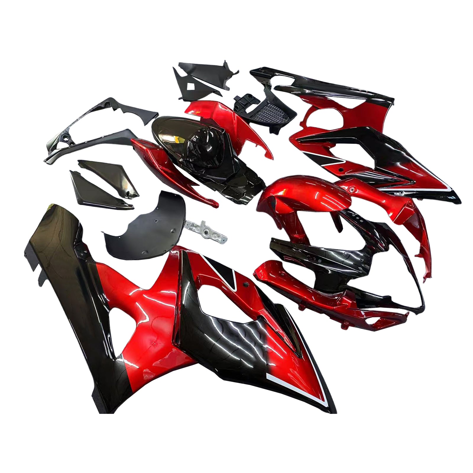 Amotopart 2005-2006 Suzuki GSXR1000 Fairing Black&Red Kit