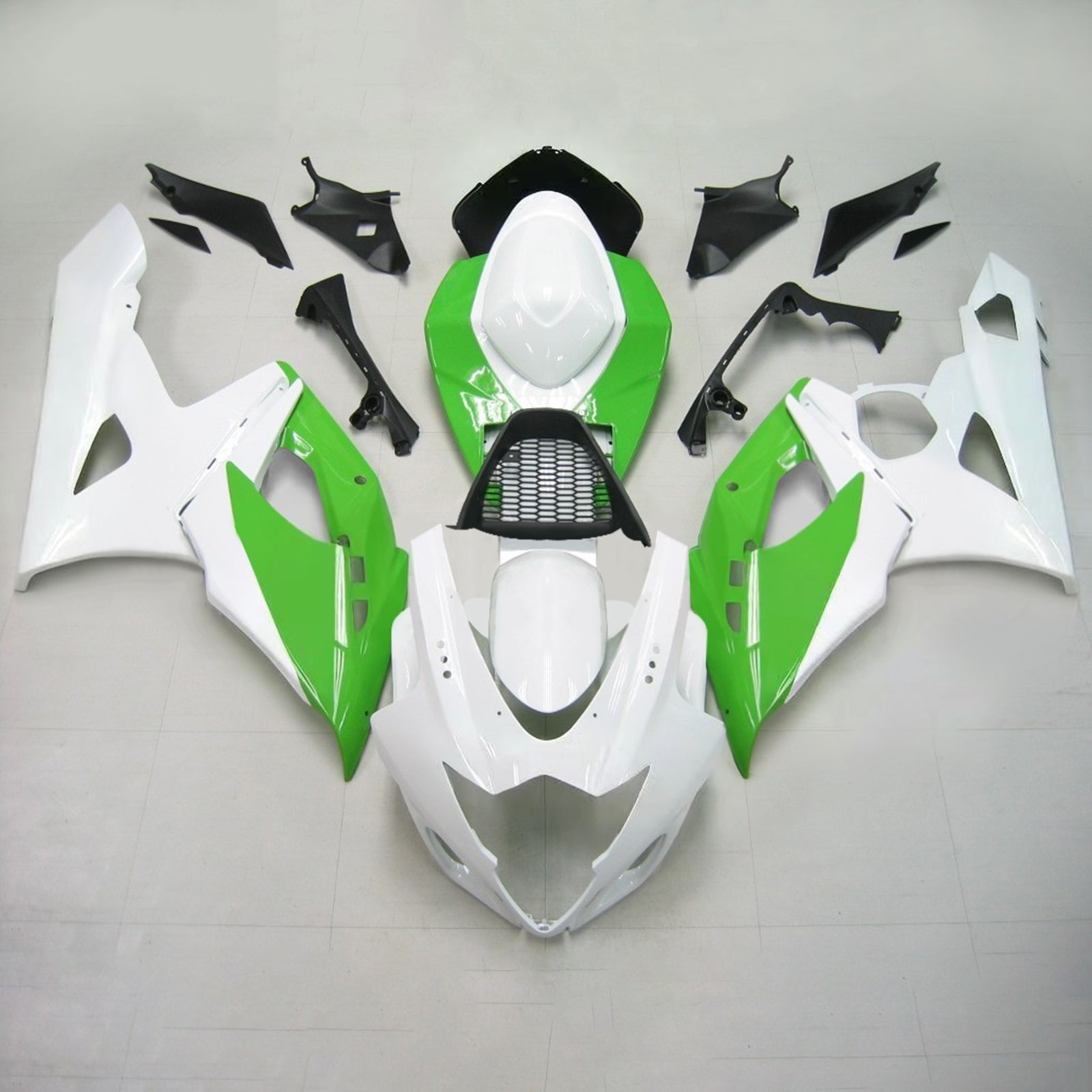 Carenagem branca Amotopart para Suzuki GSXR1000 2005-2006&GKit verde
