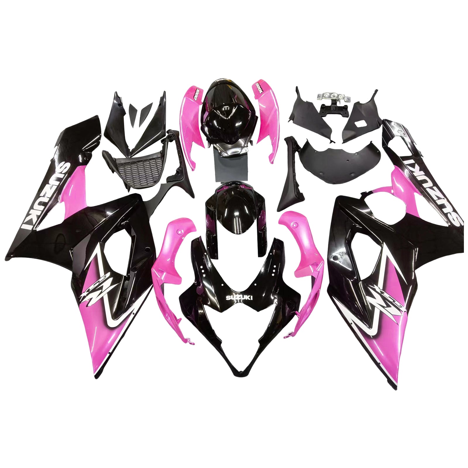 Amotopart 2005-2006 Suzuki GSXR1000 Fairing Black&Pink Kit