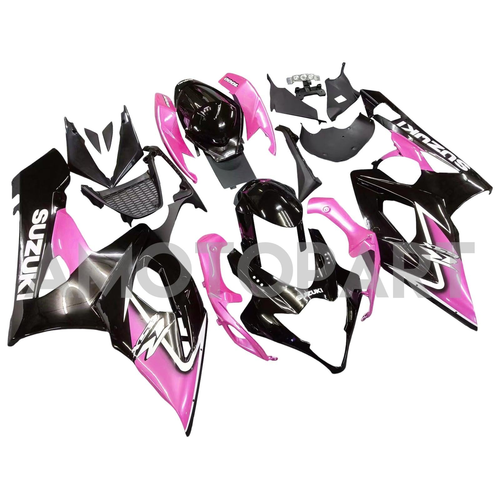 Amotopart 2005-2006 Suzuki GSXR1000 Fairing Black&Pink Kit
