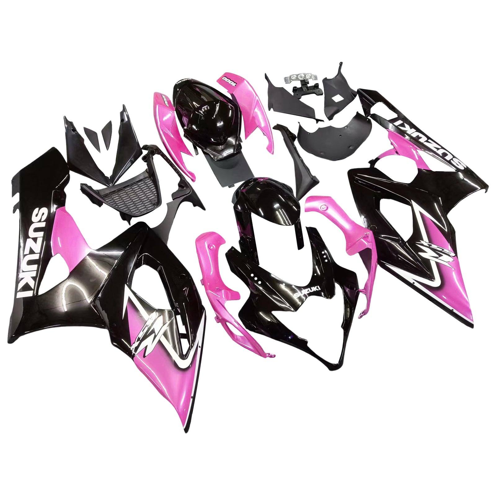 Amotopart 2005-2006 Suzuki GSXR1000 Fairing Black&Pink Kit