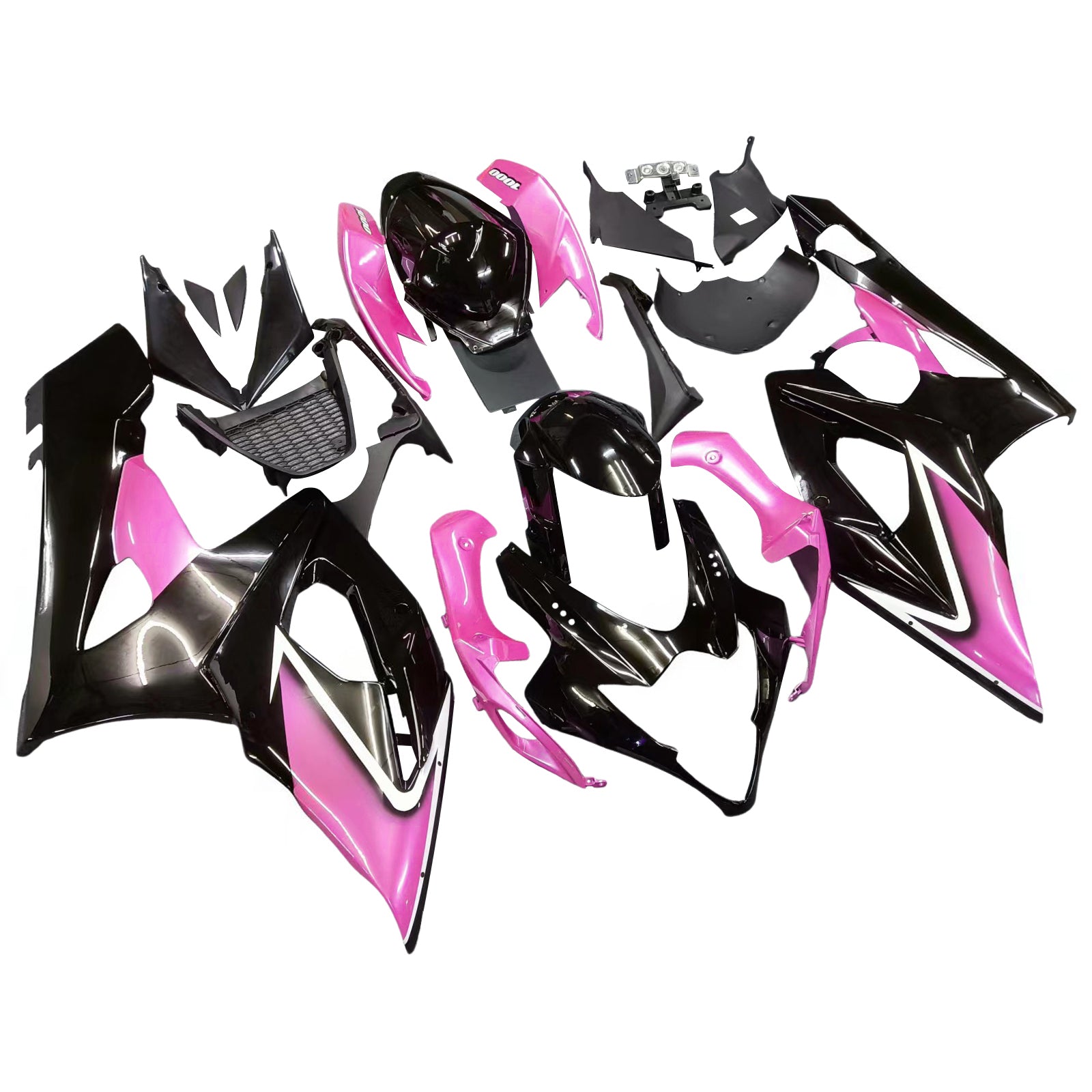 Amotopart 2005-2006 Suzuki GSXR1000 Fairing Black&Pink Kit